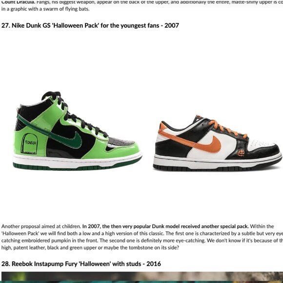 Nike × Vintage Nike Dunk Low GS Halloween - Youth's 5 / Women's 6-6.5US Size US 6.5 / IT 36.5 - 11 Thumbnail