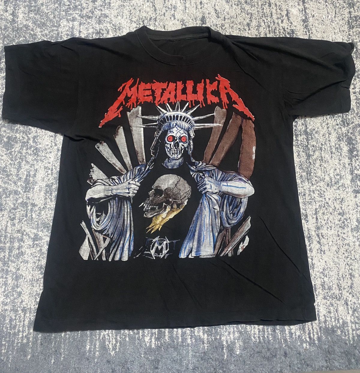 Band Tees Vintage Metallica statue of liberty bootleg tee single stitc Size US L / EU 52-54 / 3 - 1 Thumbnail