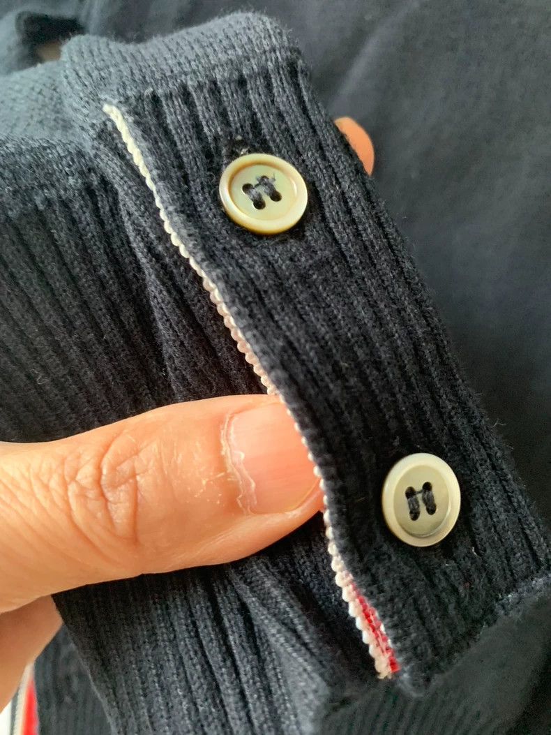 Thom Browne Thom Browne Blue and grey sweater Size US S / EU 44-46 / 1 - 4 Thumbnail