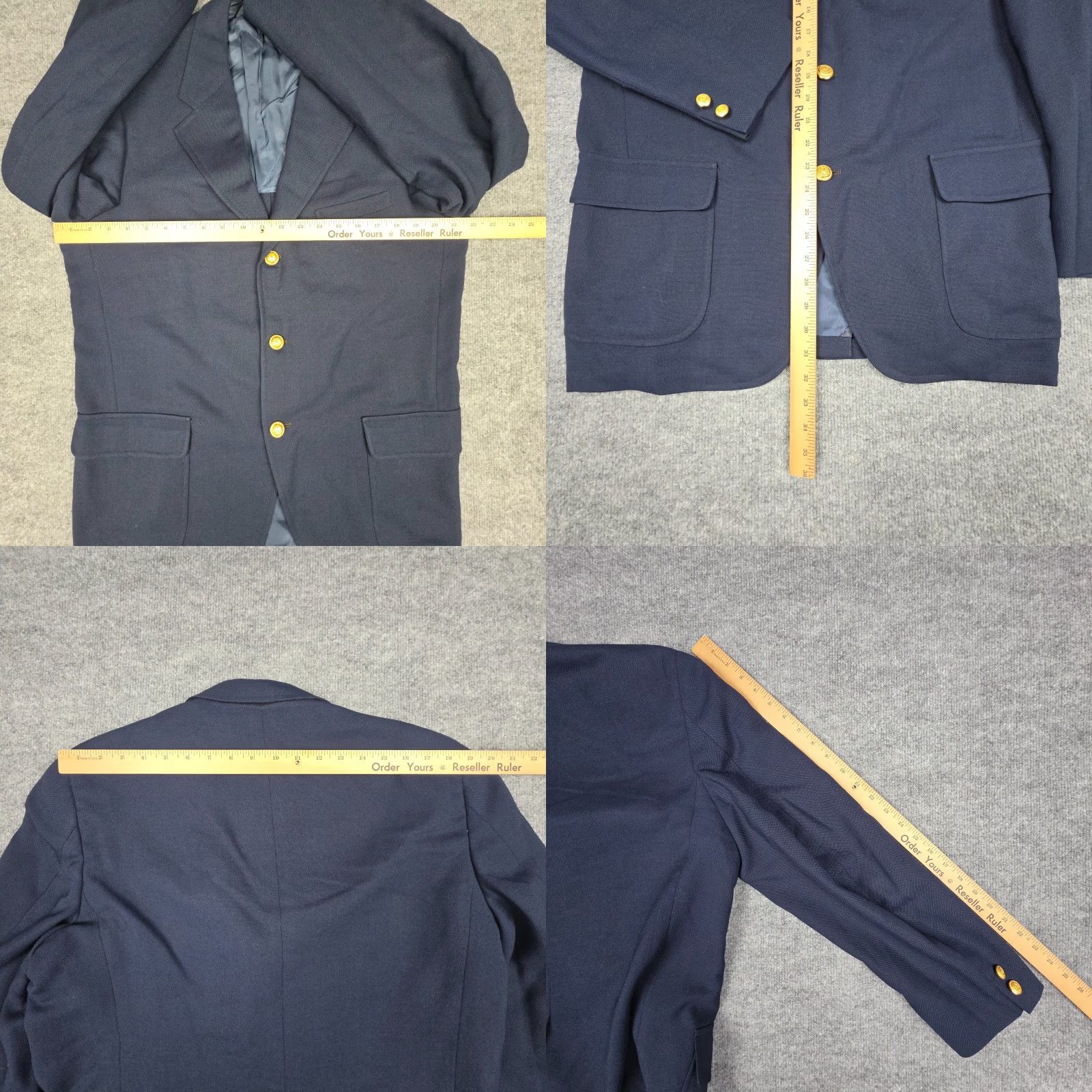 Vintage VINTAGE Abercrombie and Fitch Jacket Blazer Men 41 Long Navy Blue Union Made Wool 100% Retro 1970s Mens Size 42R - 9 Thumbnail
