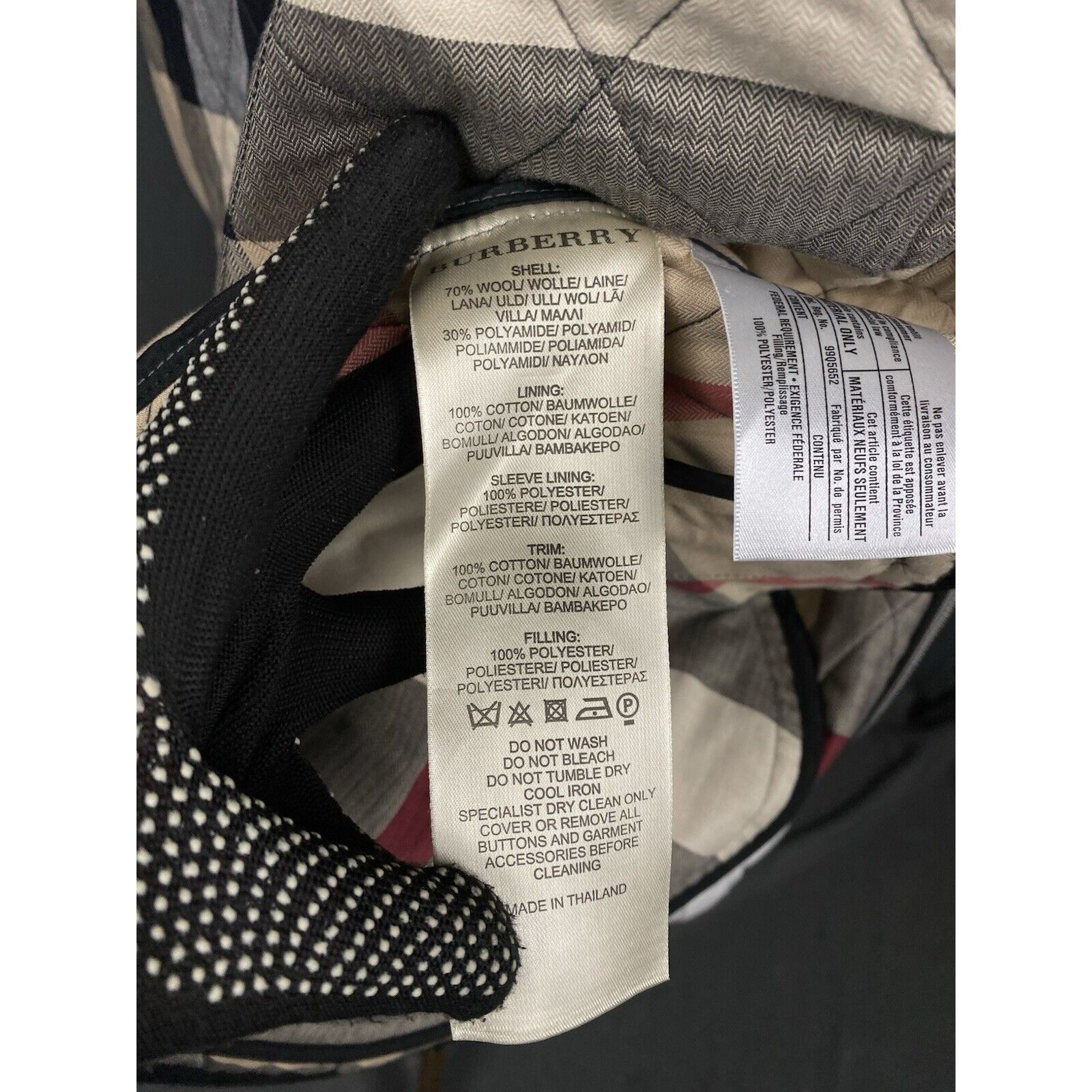 Burberry Burberry Nova Check Lining Men's Gray Quilted Jacket Size L Size US L / EU 52-54 / 3 - 12 Thumbnail