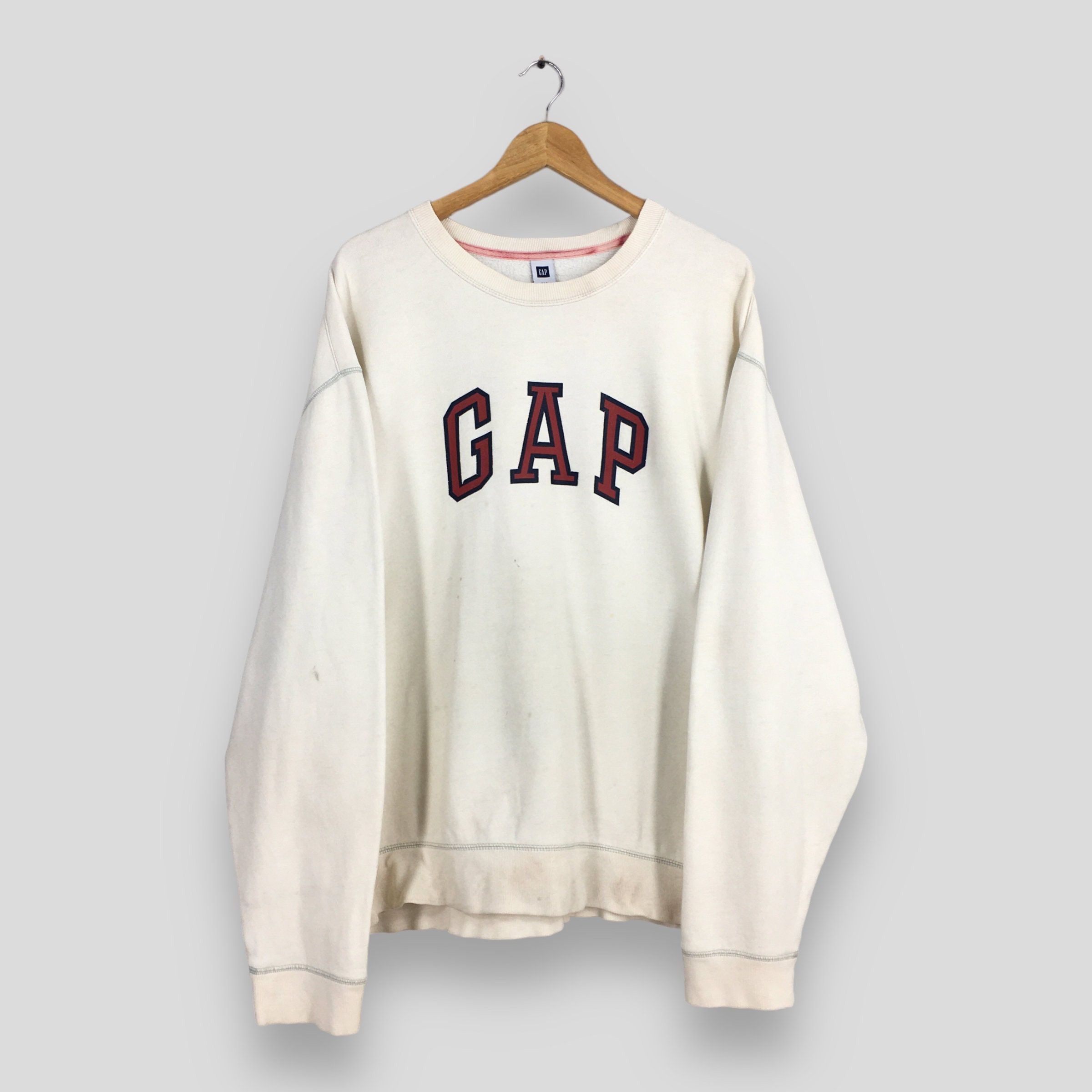 Gap Vintage 90s Gap White Oversized Sweatshirt XXLarge Size US XXL / EU 58 / 5 - 1 Thumbnail