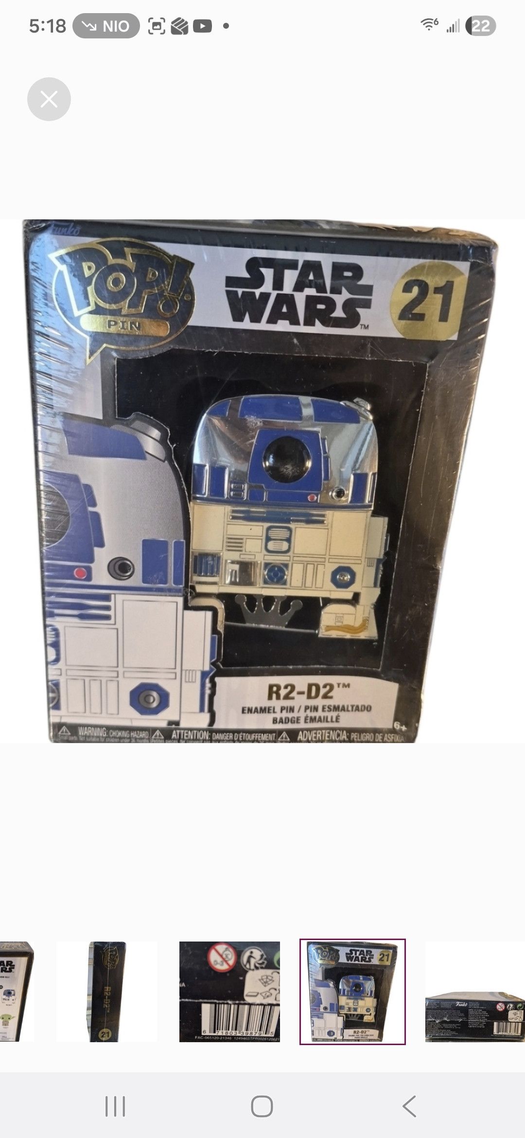 Other Funko × Star Wars POP PIN R2-D2 Enamel Pin Size ONE SIZE - 6 Thumbnail