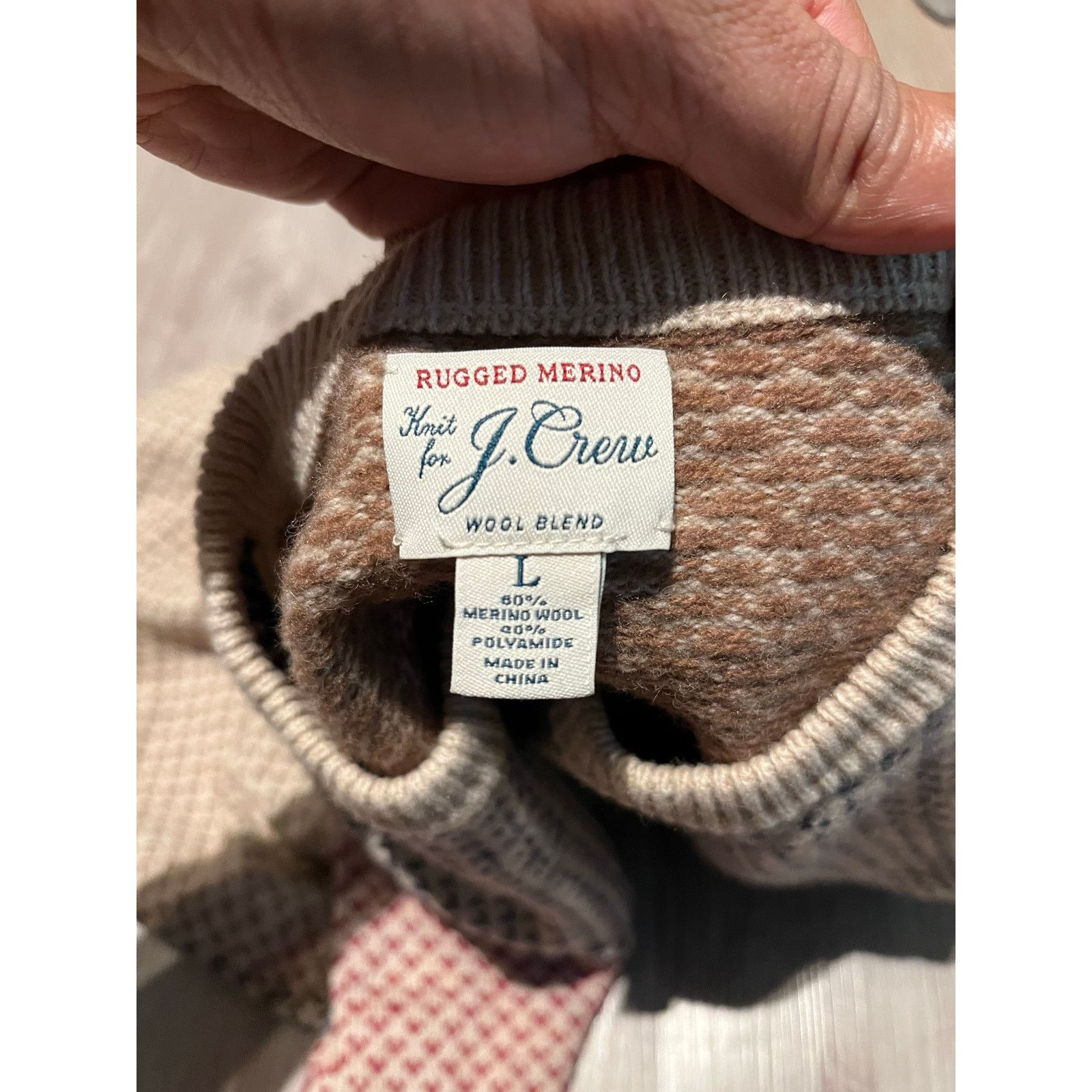 J.Crew J Crew- Rugged merino wool-blend bird's-eye sweater/ L Size L / US 10 / IT 46 - 5 Thumbnail