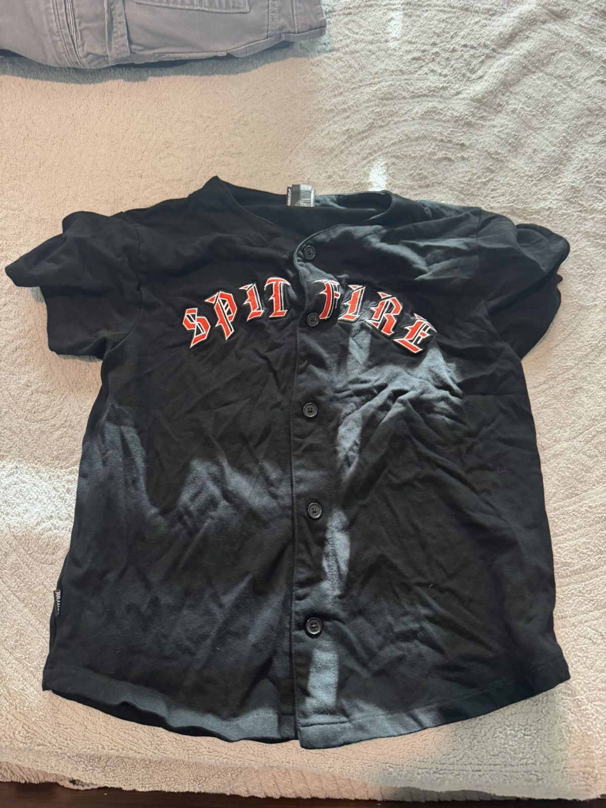 Spitfire Spitfire Button-Up Jersey Shirt – Black (Medium) Size US M / EU 48-50 / 2 - 1 Thumbnail
