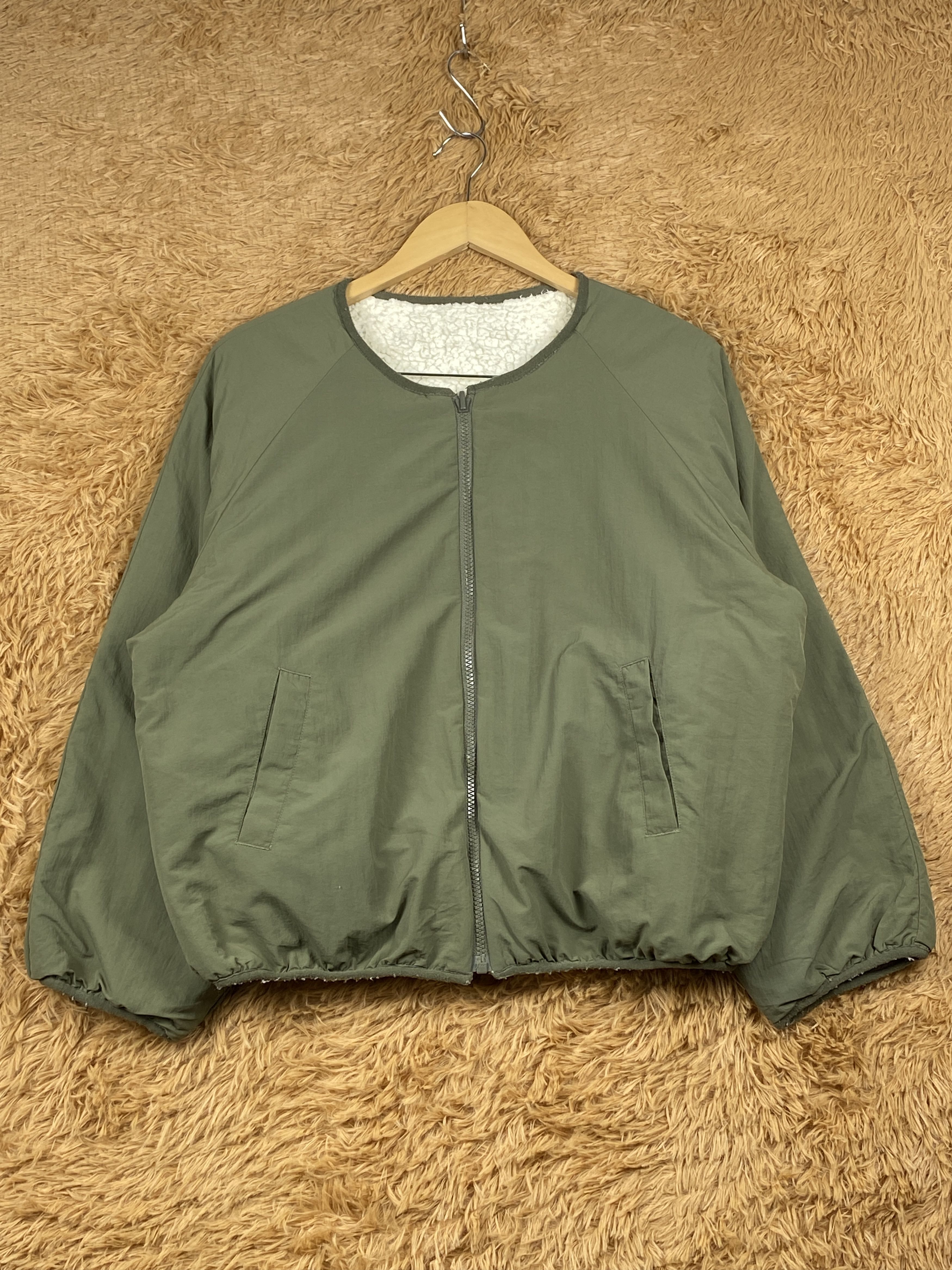 image of Vintage Revesible Sherpa Jacket in Green, Women's (Size XS)