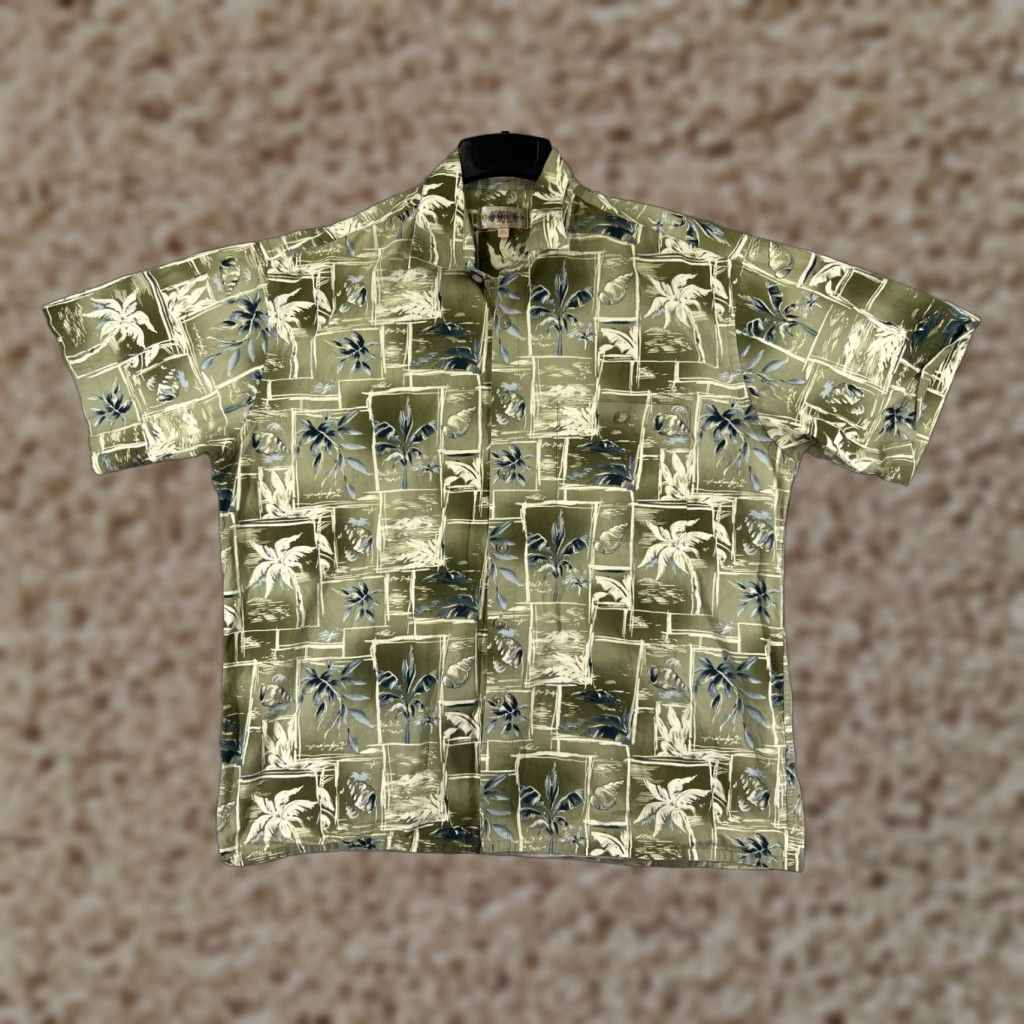 Vintage Campia Moda Campia Shirt Men XL Green Button Up 100% Cotton Floral Aloha Hawaiian Beach Vacation Size US XL / EU 56 / 4 - 1 Thumbnail