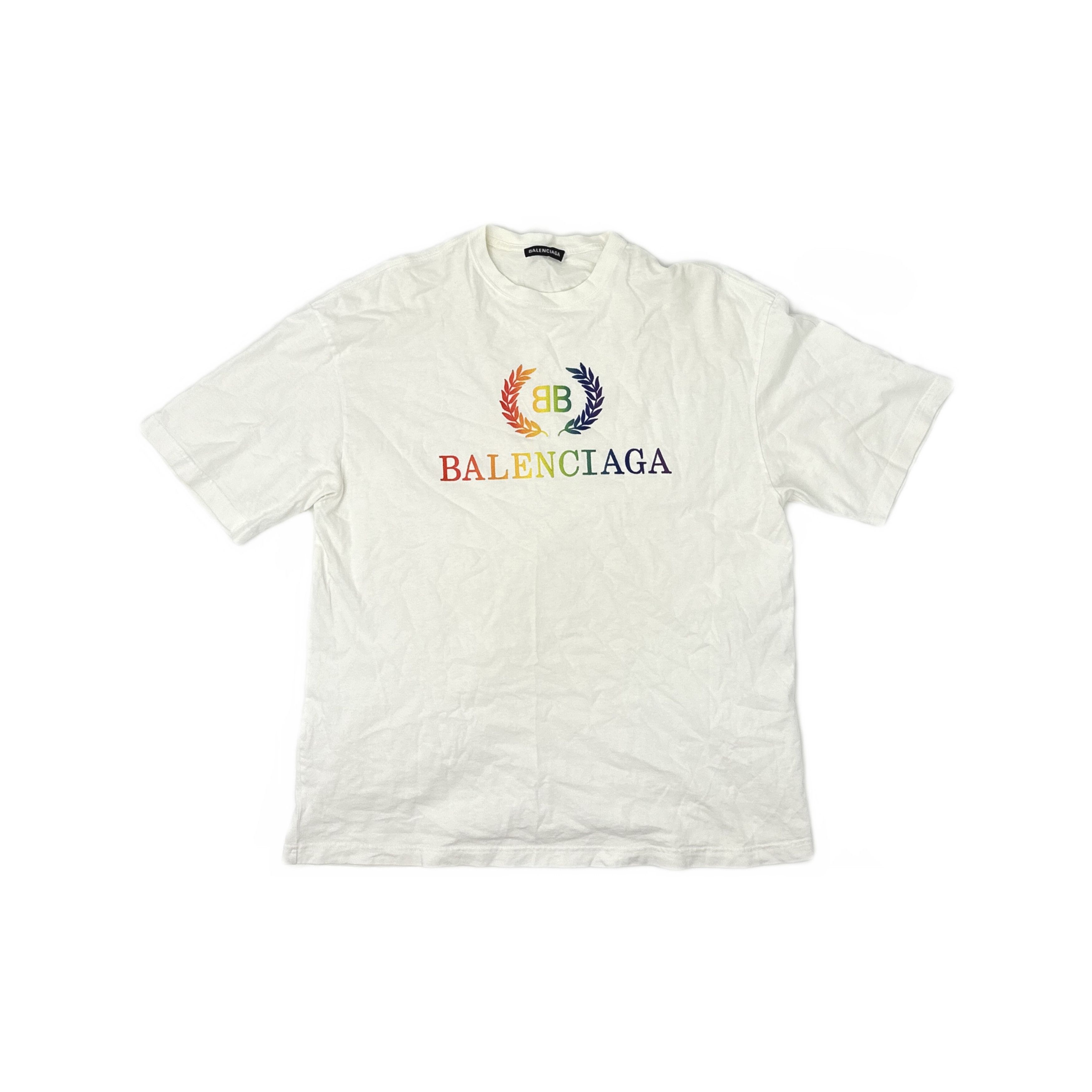 Balenciaga Balenciaga Rainbow Logo T-Shirt Size M Size US M / EU 48-50 / 2 - 1 Thumbnail