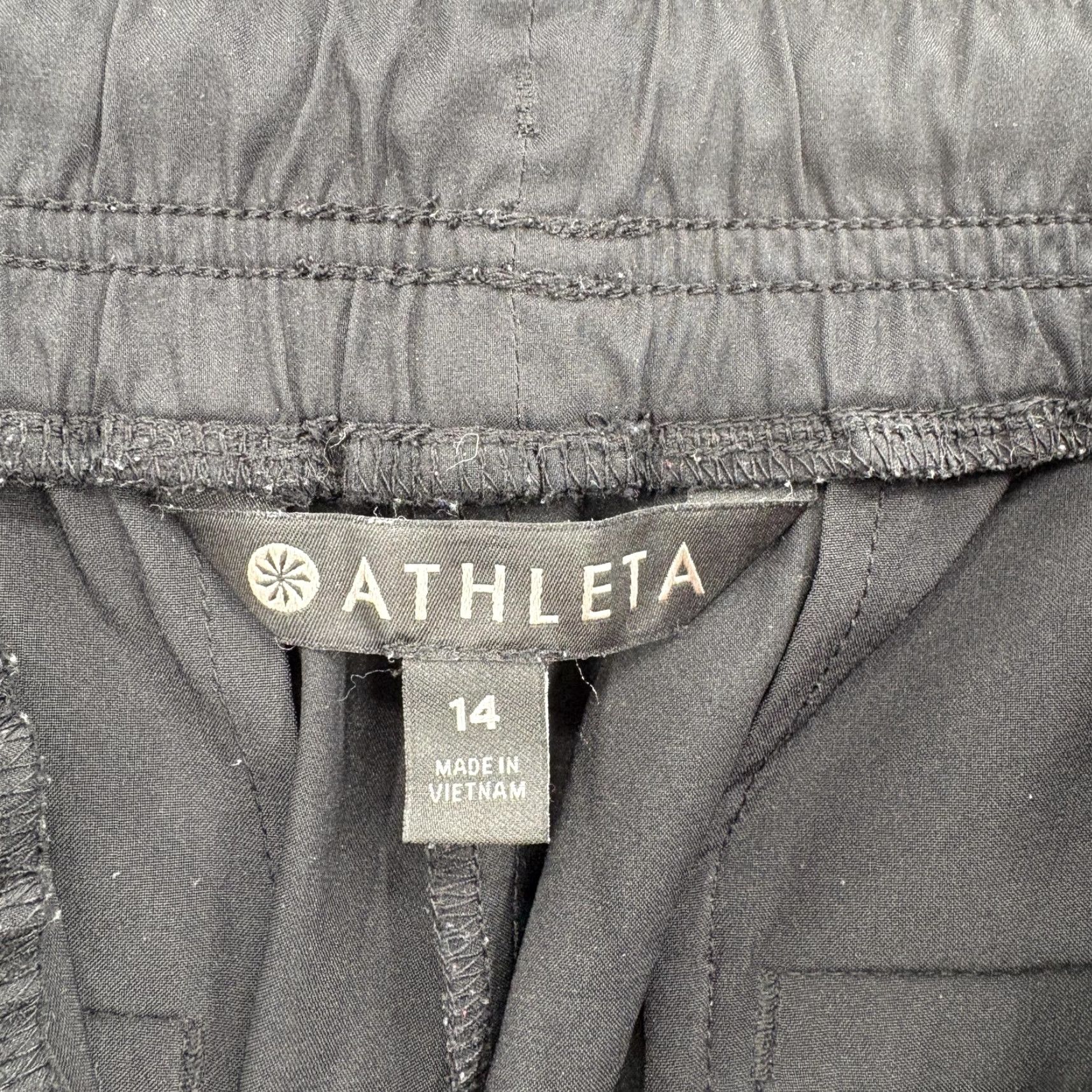 Athleta Athleta Revive Jogger Pants Womens 14 Black Drawstring Pockets Gym Travel Size 36" / US 14 / IT 50 - 4 Thumbnail
