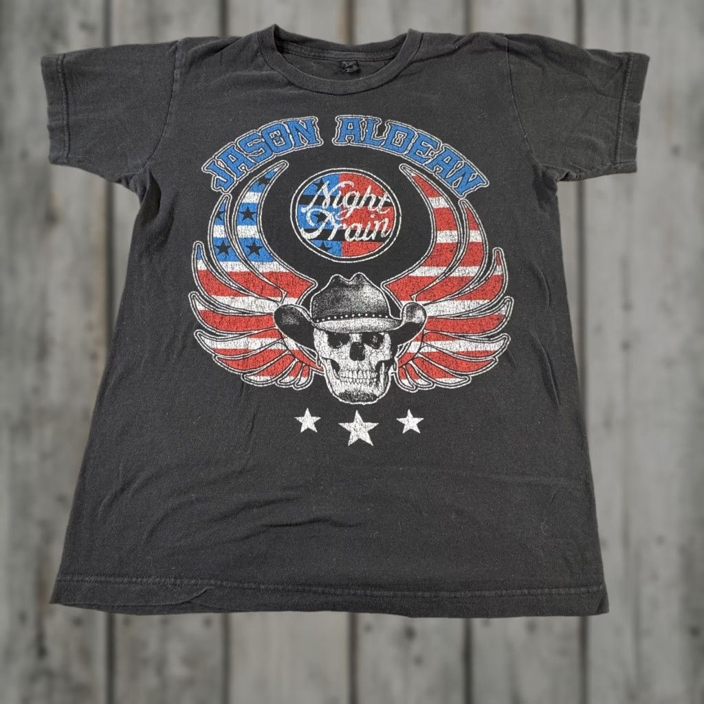 Vintage VINTAGE Night Train Shirt Jason Aldean Concert Tour Black Crew Neck Short Sleeve Mens Small Graphic Print Rock Country Tee Size US S / EU 44-46 / 1 - 1 Thumbnail