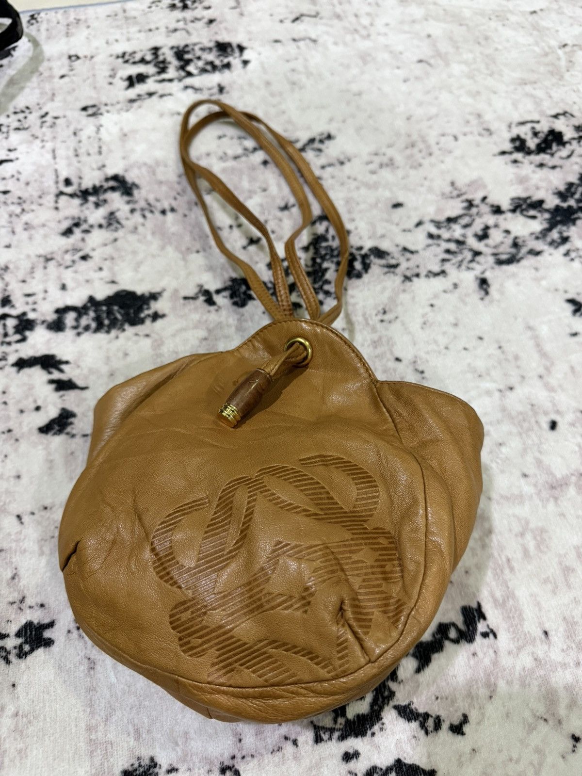 Loewe Authentic Loewe Anagram Leather Shoulder Dawstring Bag Size ONE SIZE - 1 Thumbnail