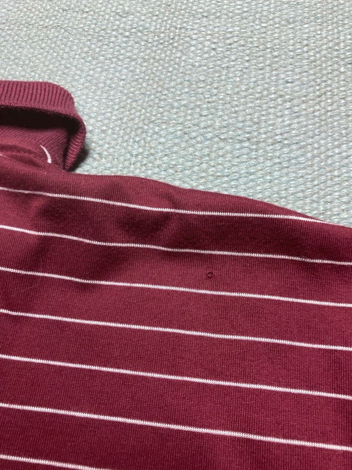 Vintage Vintage 80s polo shirt striped maroon red sears distressed L Size US L / EU 52-54 / 3 - 8 Thumbnail