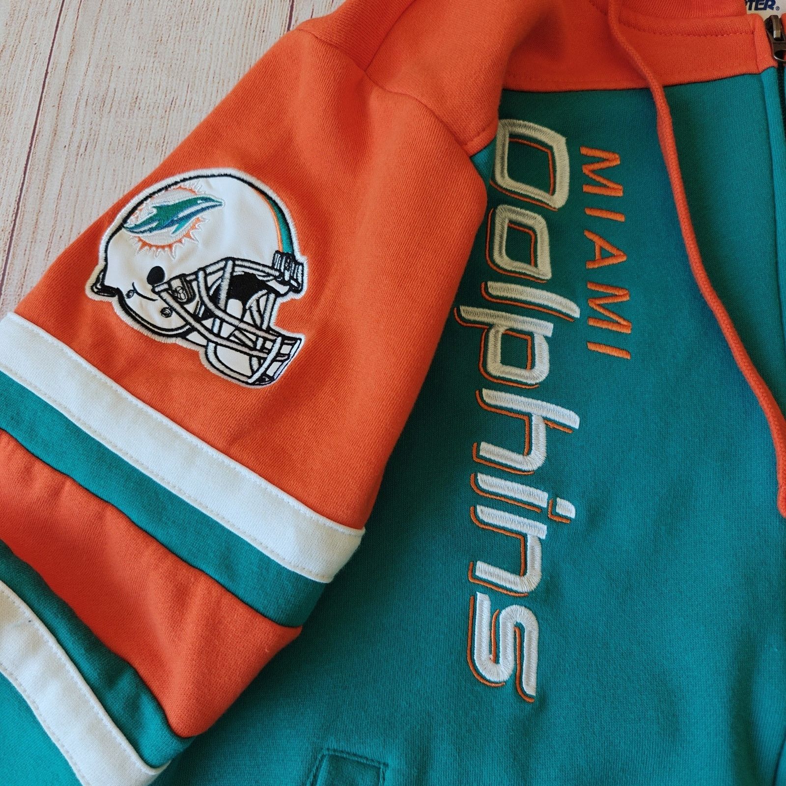 Starter NFL Aqua Miami Dolphins Extreme Full-Zip Hoodie Jacket sz M Size US M / EU 48-50 / 2 - 5 Thumbnail