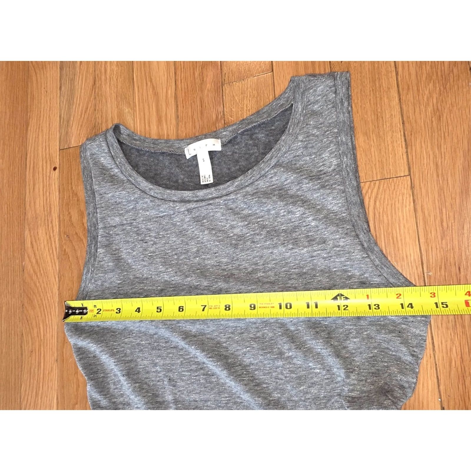 Vintage Leith Tank Dress Women's S Gray Cotton Sleeveless Round Neck Ruched Side Knee Length Size S / US 4 / IT 40 - 5 Thumbnail