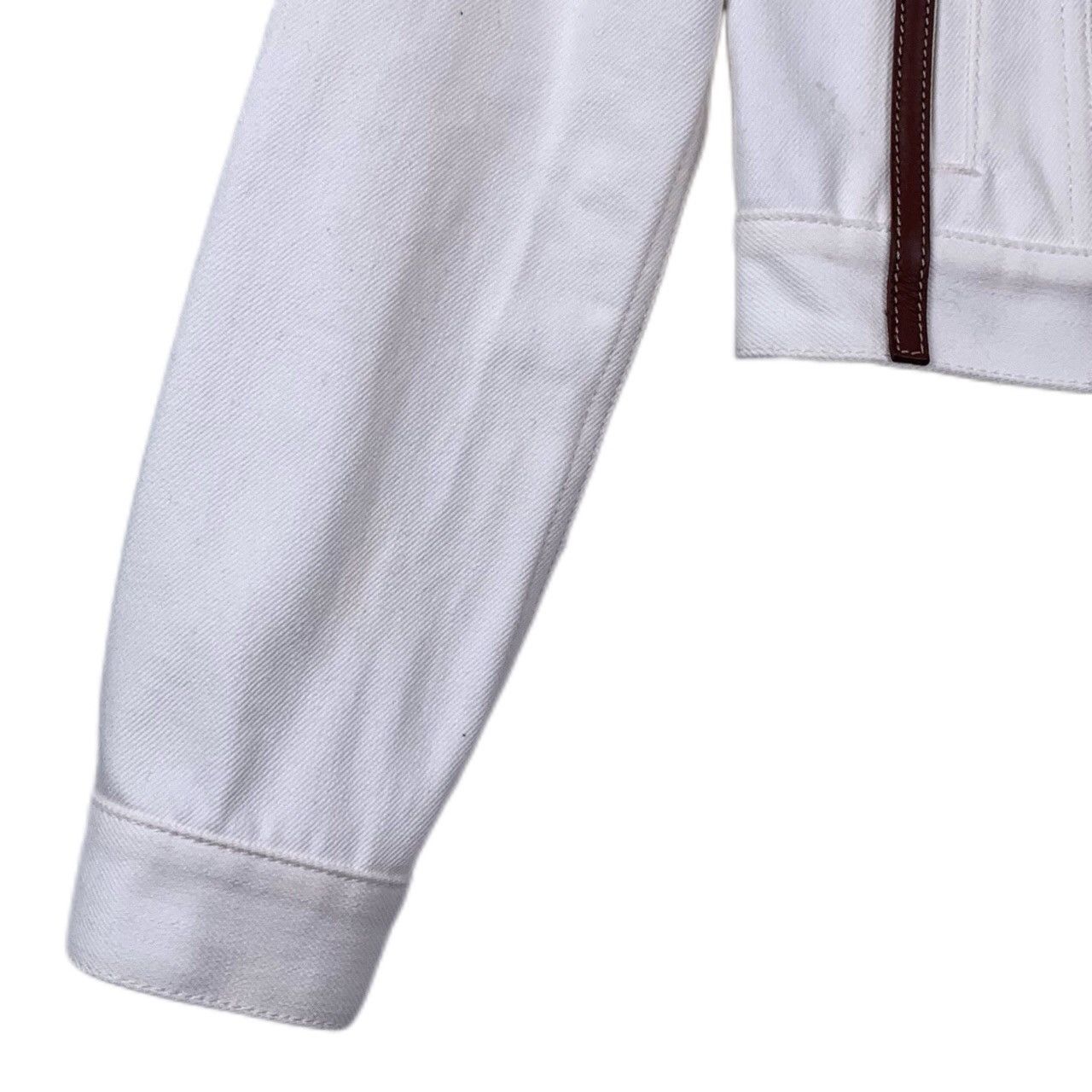 Burberry Burberry Leather-Paneled White Collar Denim Jacket Size XS / US 0-2 / IT 36-38 - 4 Thumbnail
