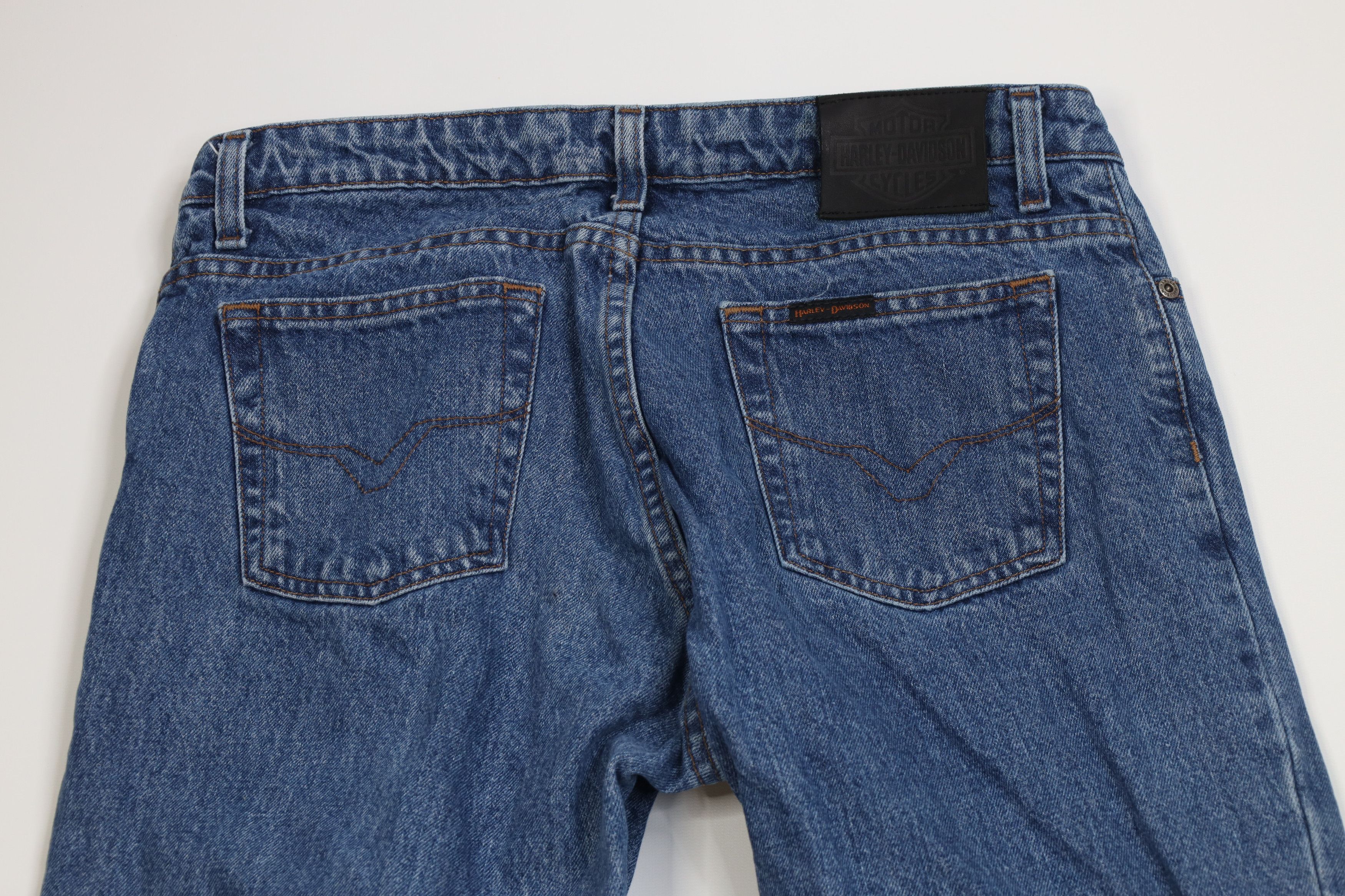 Harley Davidson Vintage Y2K Harley Davidson Flared Wide Leg Denim Jeans Blue Size 32" / US 10 / IT 46 - 12 Thumbnail