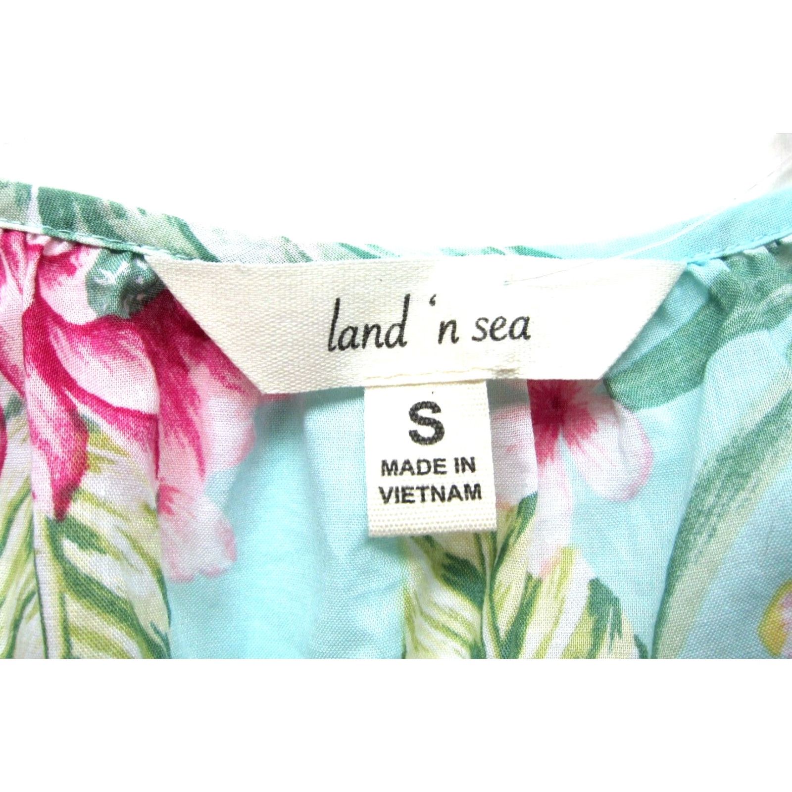 Vintage NWT Land N Sea Cap Sleeve Blouse Floral Pink S Small Women's Cotton 100% V-Neck Short Sleeve Blouse Tunic Regular Size S / US 4 / IT 40 - 4 Thumbnail