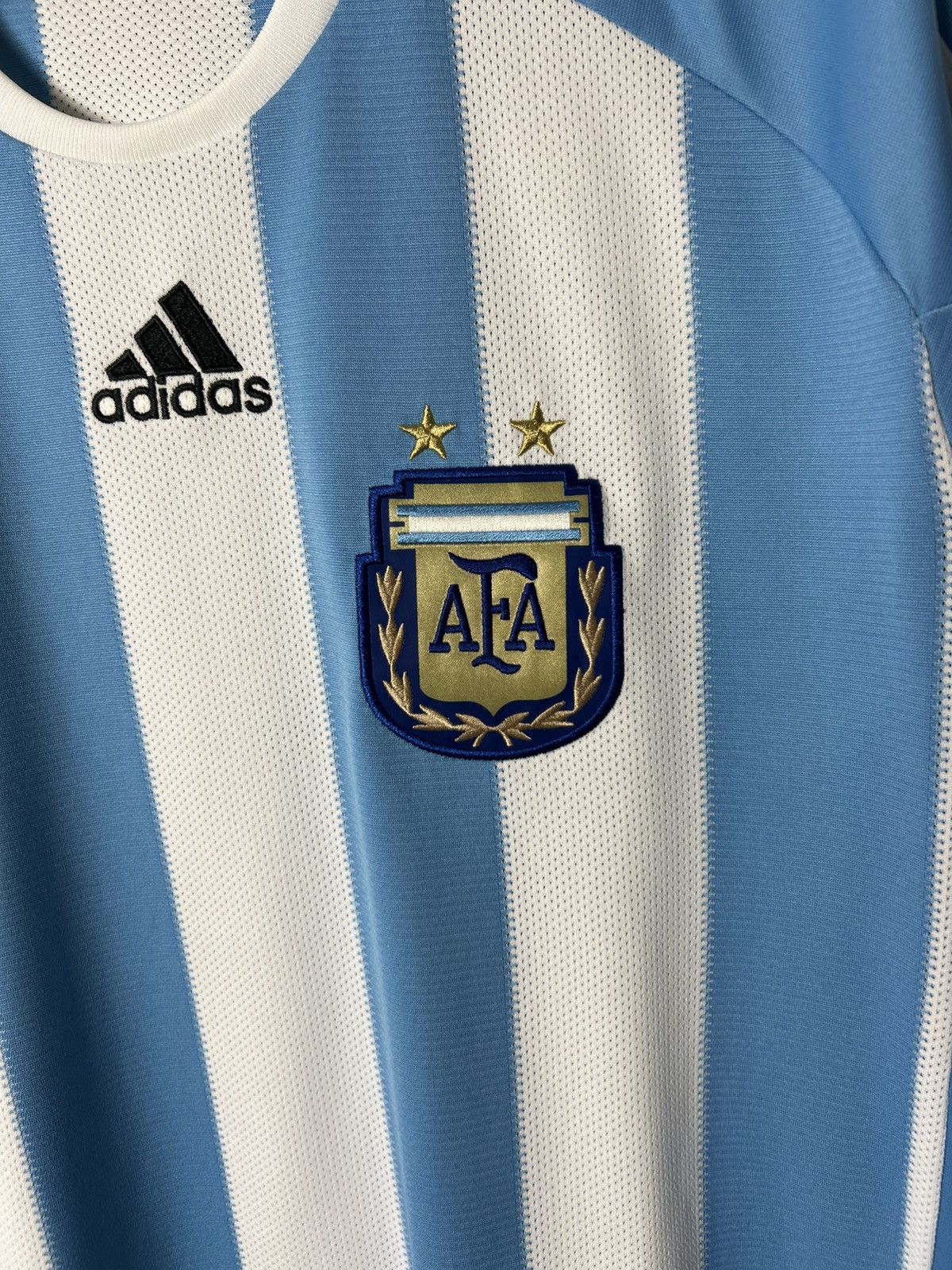 UEFA Vintage Adidas Argentina Messi #19 Home Jersey Blockcore Size US L / EU 52-54 / 3 - 5 Thumbnail