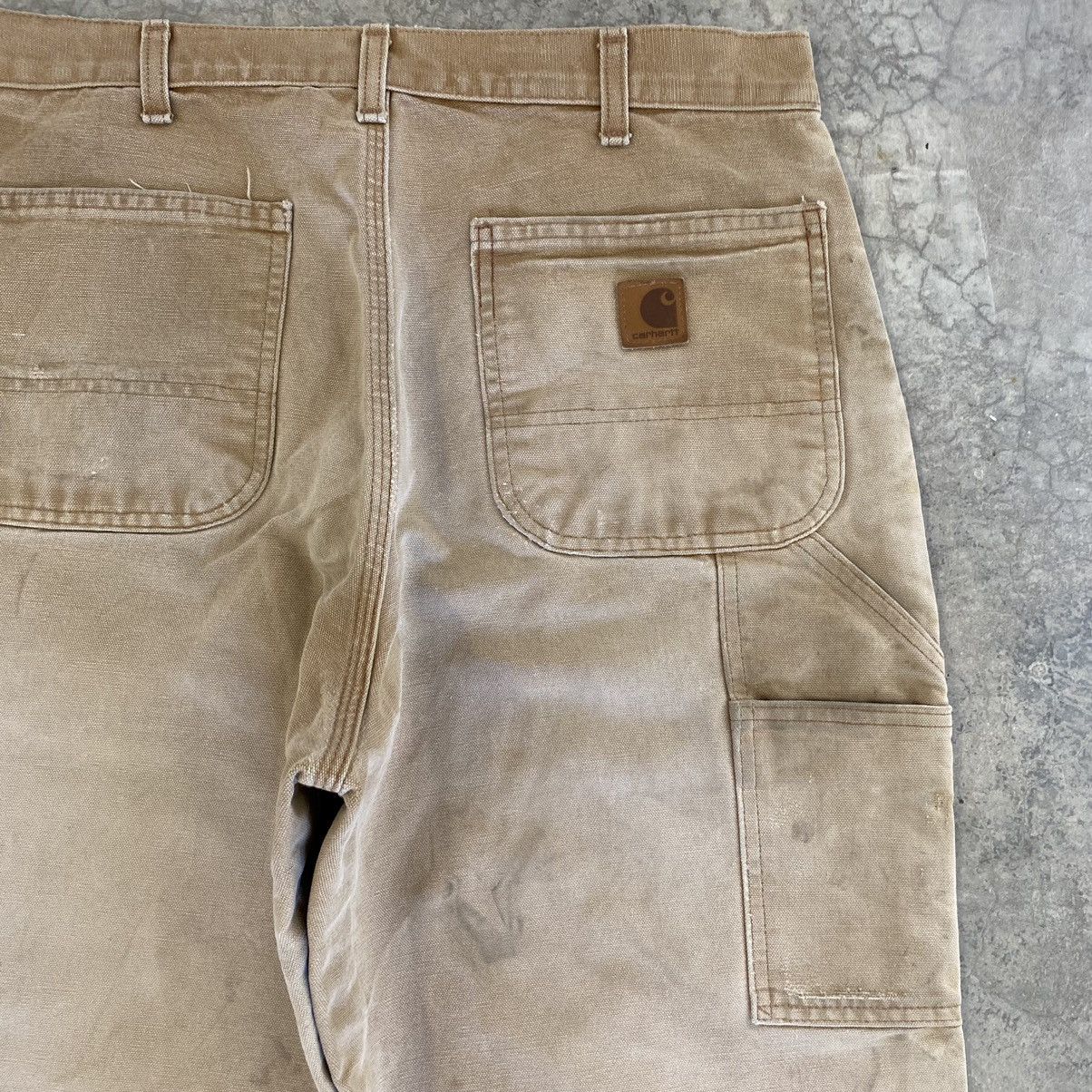 Carhartt VTG Carhartt Double Knee Faded Tan Dirty Carpenter Pants Size US 33 - 19 Thumbnail