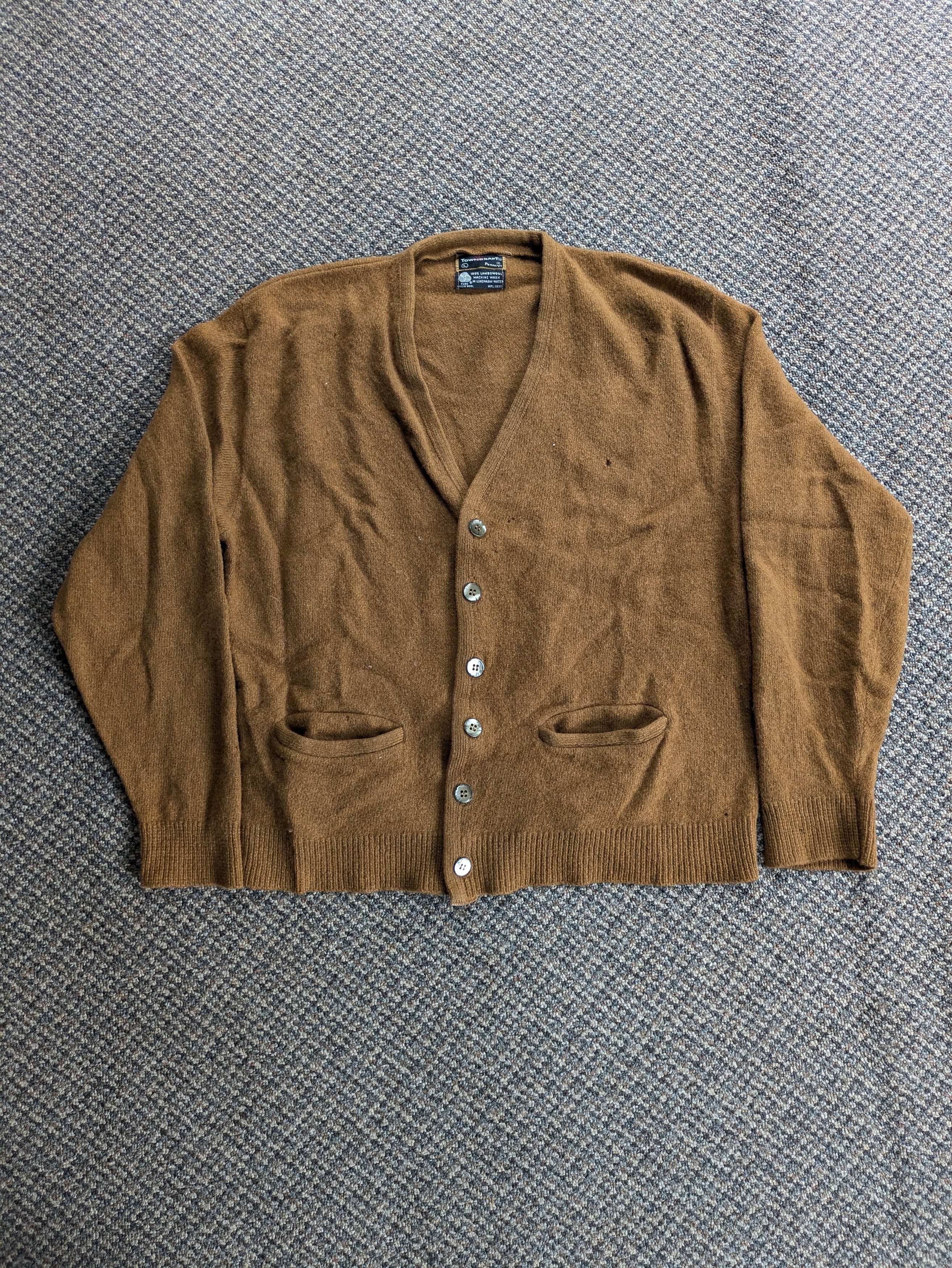 トップス TOWN CRAFT acrylic solid cardigan moss Towncraft Cardigan | Grailed