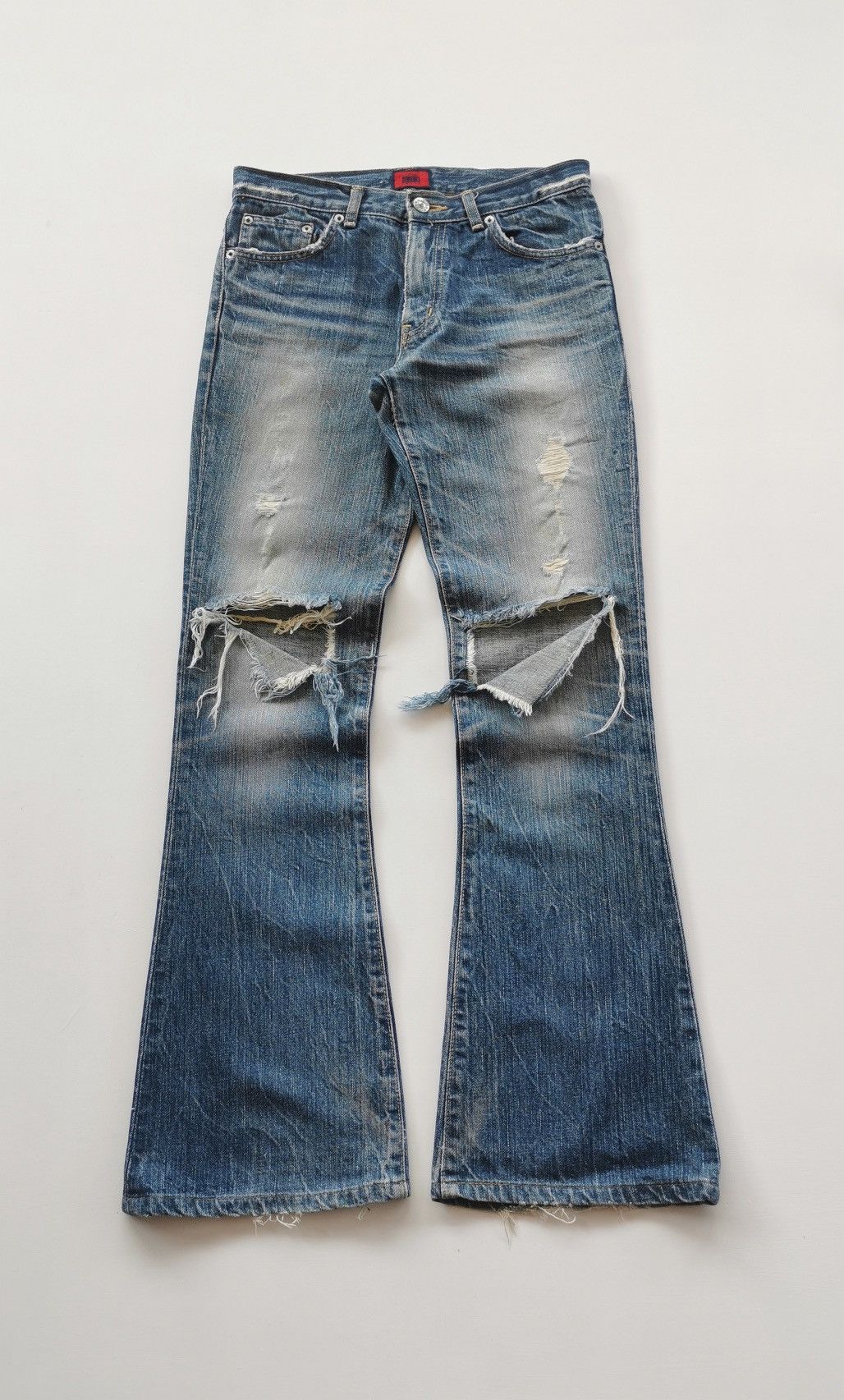 Edwin Rebels Women Edwin Flared Bootcut Rugged Distressed Jeans Size 28" / US 6 / IT 42 - 1 Thumbnail