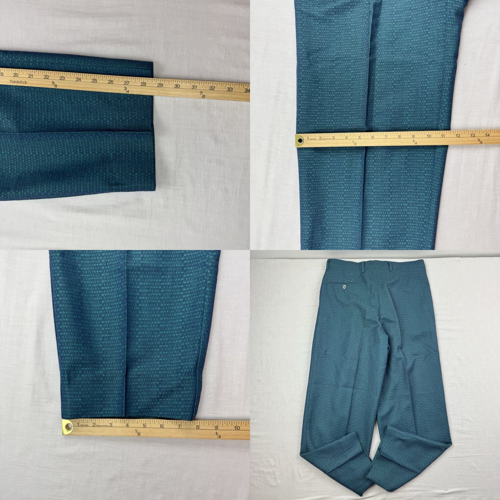 Vintage VINTAGE Public Notices Dress Pants Men 29x28 Green USA 70s 80s Hipster Hippie Preppy 29 Regular Inseam 28 Zip Men's Pants Dress Clothing Size US 29 - 9 Thumbnail