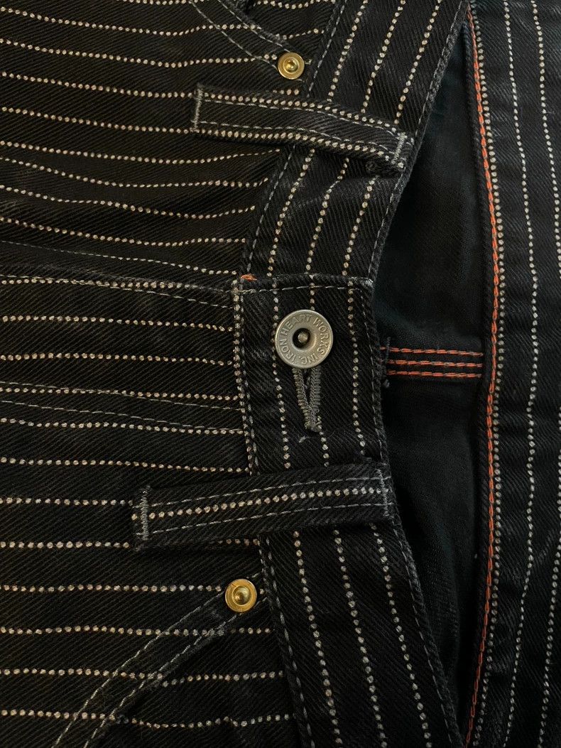 Iron Heart Iron heart Striped denim overalls dyed black 31 2501-Nextar Size US 31 - 6 Thumbnail