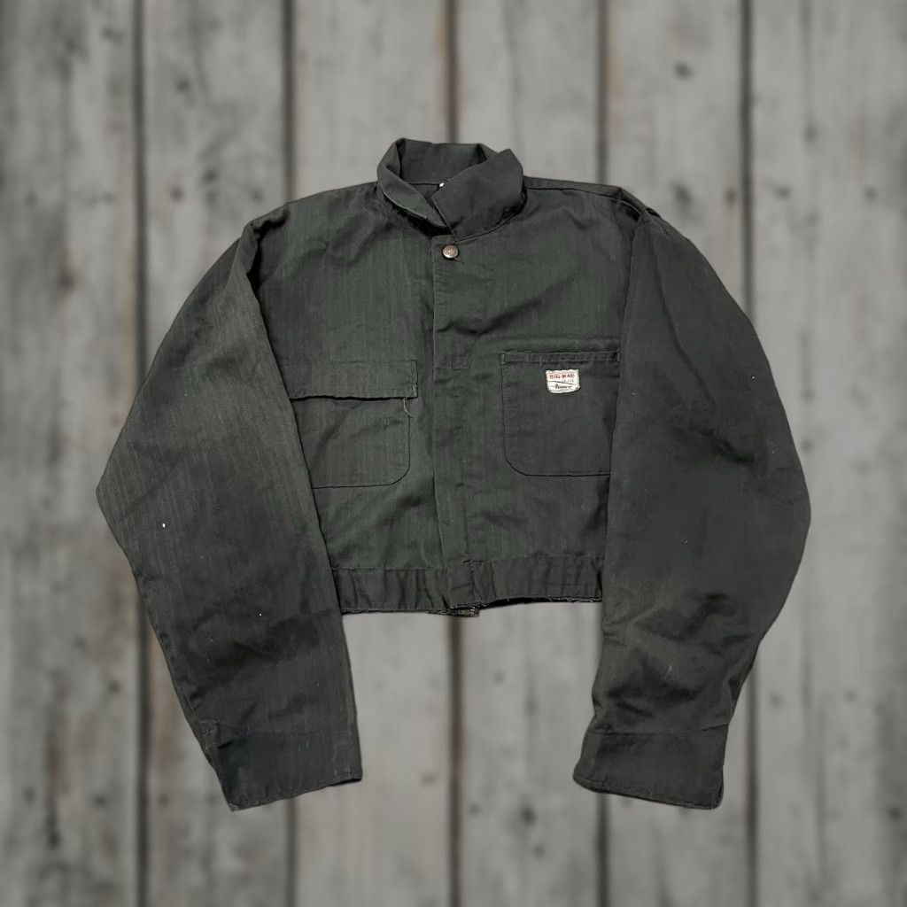 VINTAGE Big Mac Union Made USA Cropped Work Jacket Men Small Gray