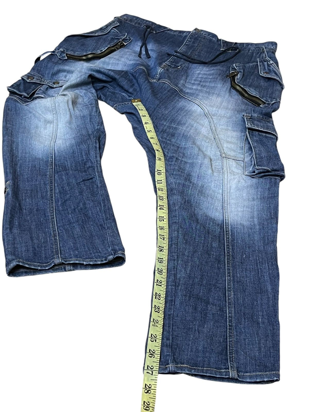 PPFM SICK🔥JAPANESE BRAND PPFM DROP CROTCH MULTIPOCKET JEANS Size US 33 - 16 Thumbnail