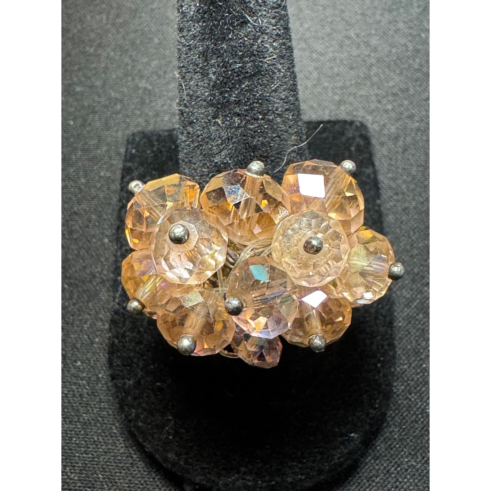 Other Vintage Sterling Silver w/ Pink A/B Cluster Ring Size 7.5 Size ONE SIZE - 2 Thumbnail