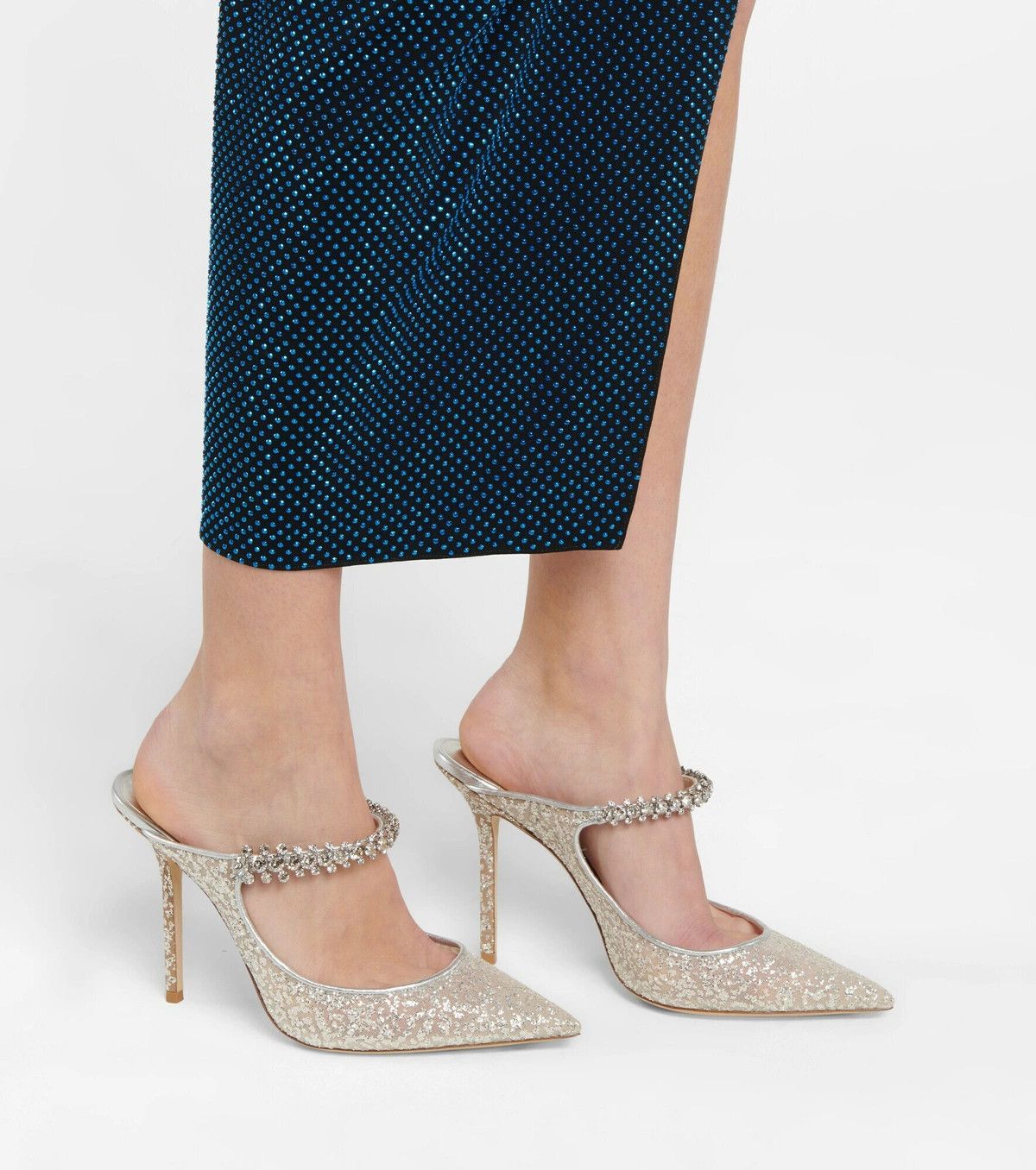 Jimmy Choo o1y0326 Mules in Silver Size US 10 / IT 40 - 3 Thumbnail