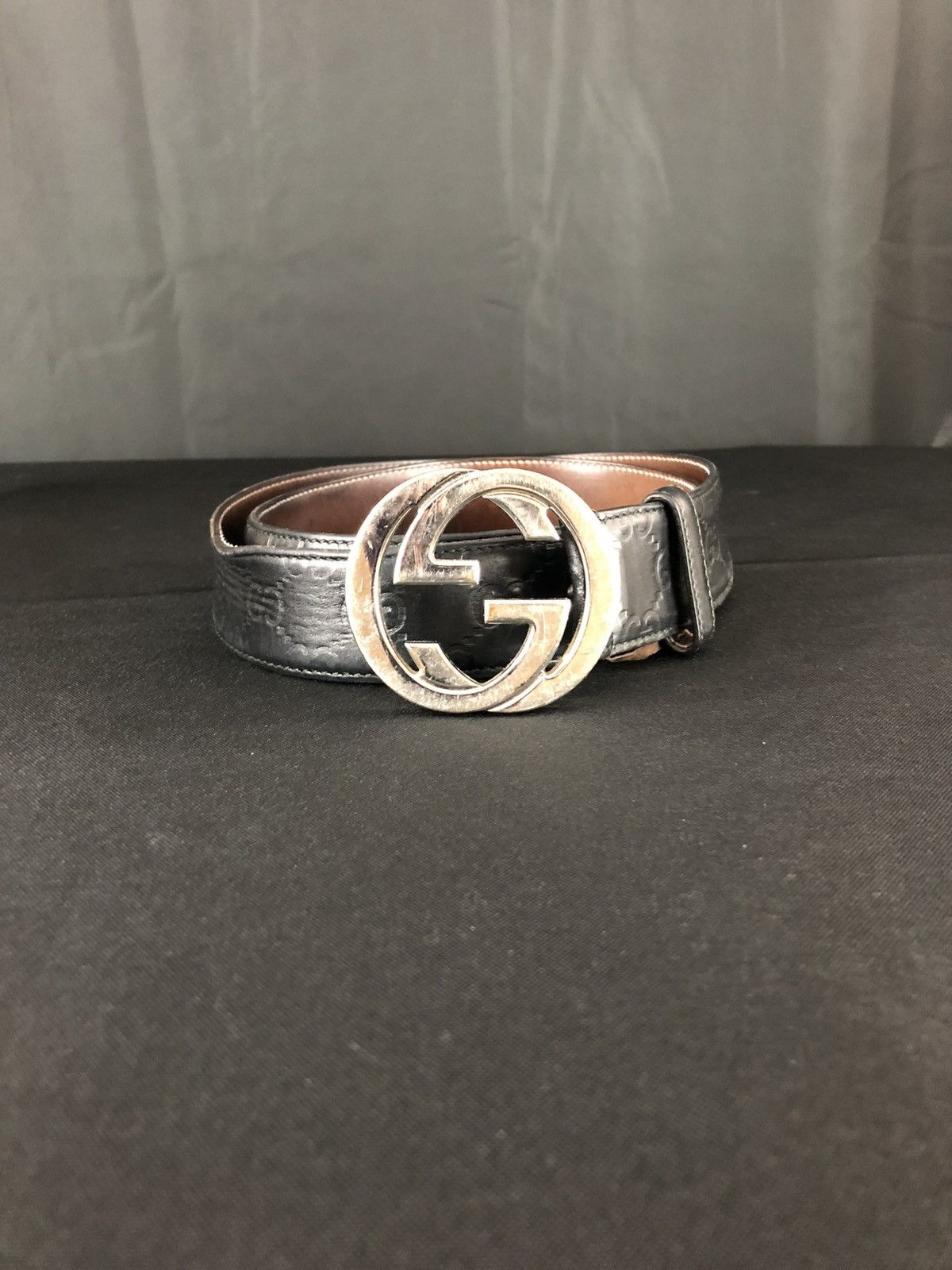 Gucci WIDE BELT WITH INTERLOCKING G BUCKLE Size 38 - 1 Thumbnail