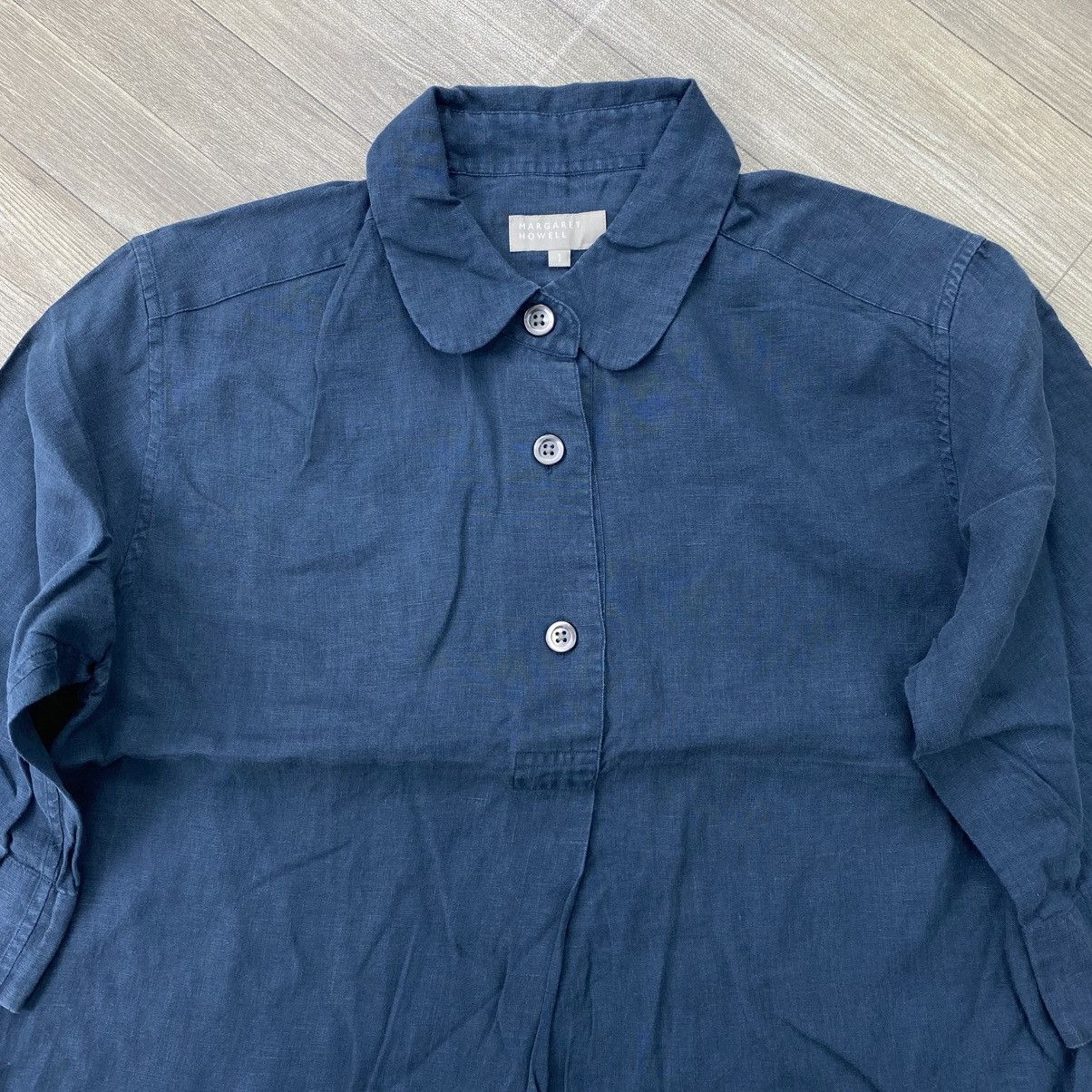 Margaret Howell Luxury Margaret Howell MHL Navy Linen Shirt Blouse Size S / US 4 / IT 40 - 2 Thumbnail