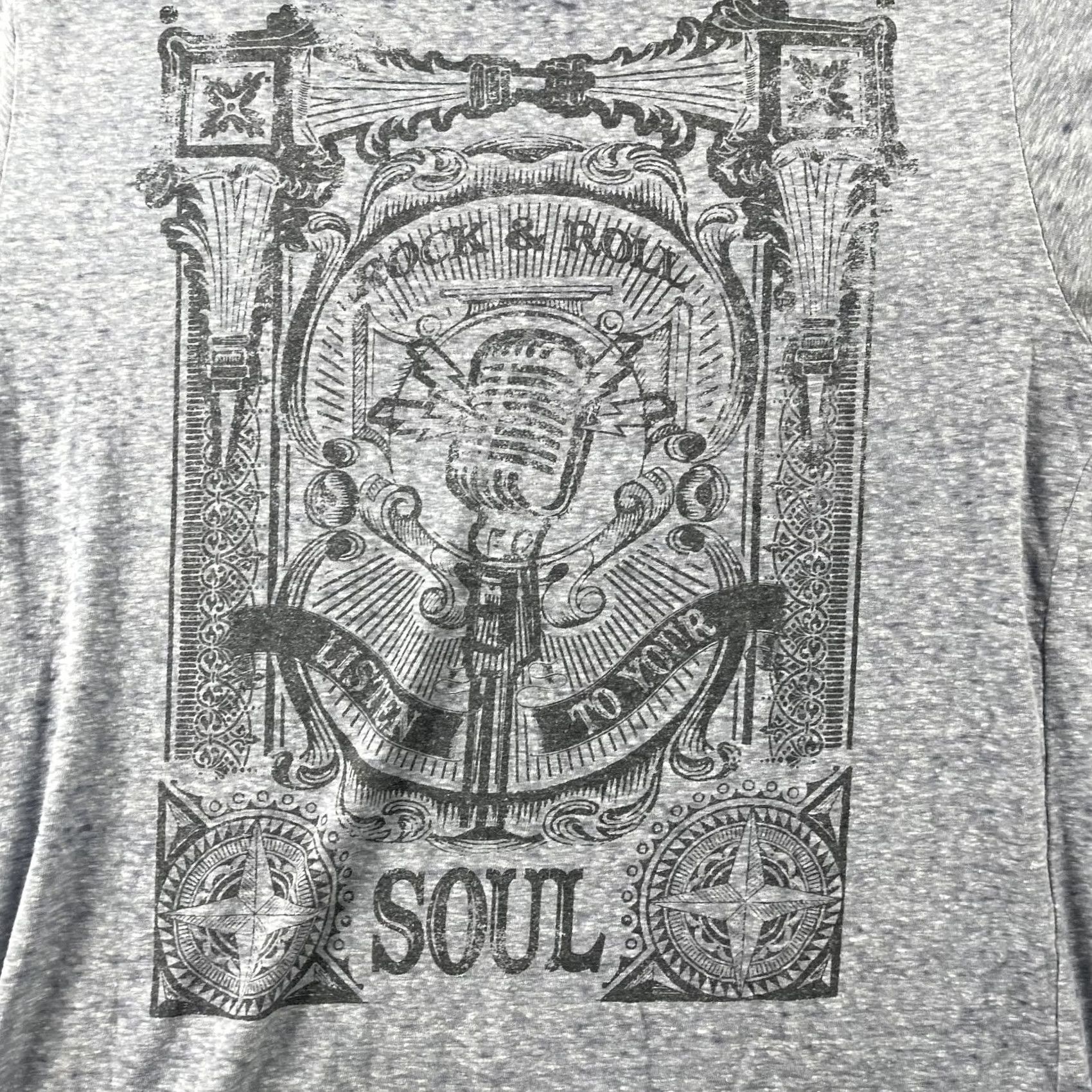 Vintage Fifth Sun Shirt Mens M Gray Rock Roll Soul Microphone Graphic Tee Size US M / EU 48-50 / 2 - 2 Thumbnail