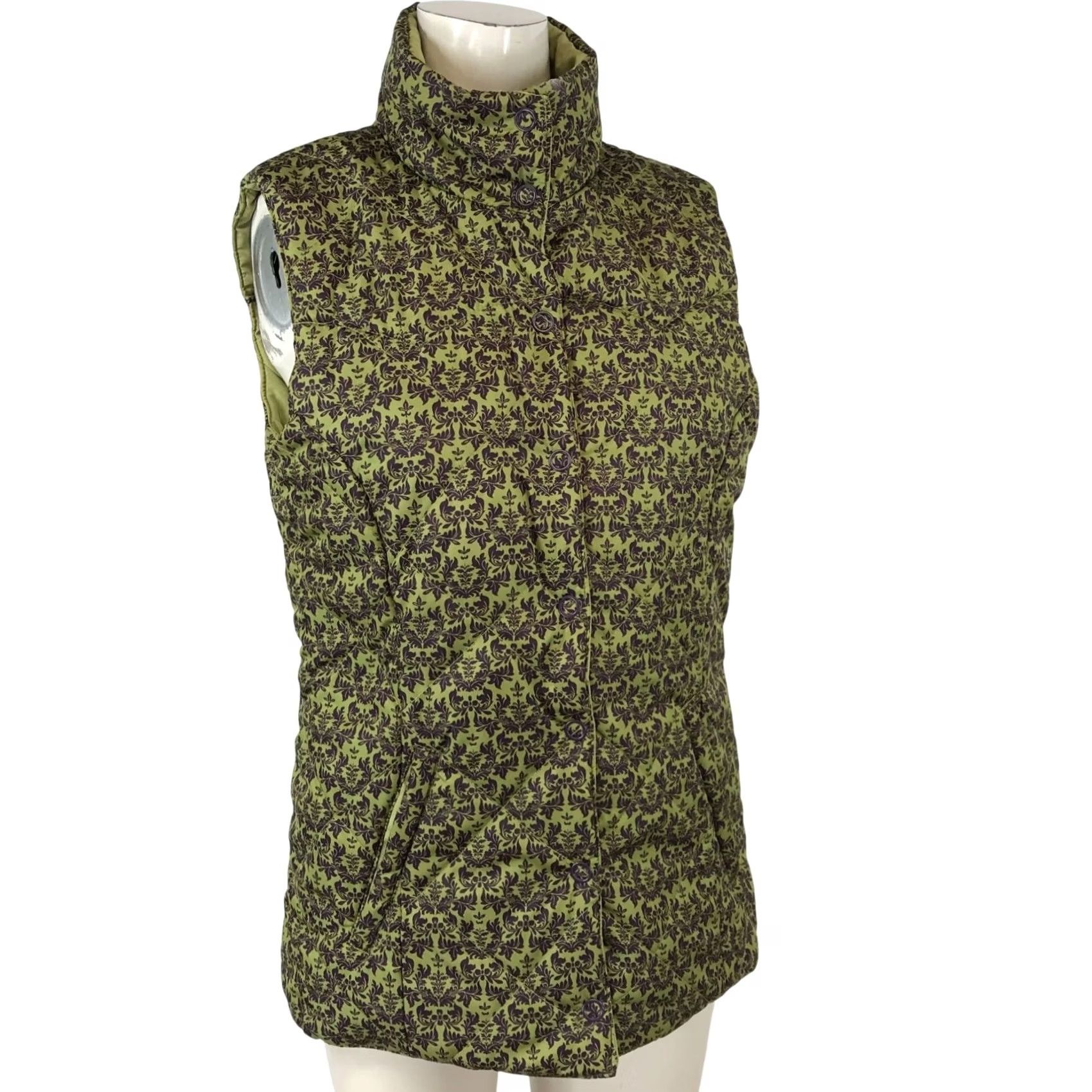Roper ROPER WOMENS VEST Casual Quilted Reversible Button Up Green Floral MEDIUM M Size M / US 6-8 / IT 42-44 - 2 Thumbnail