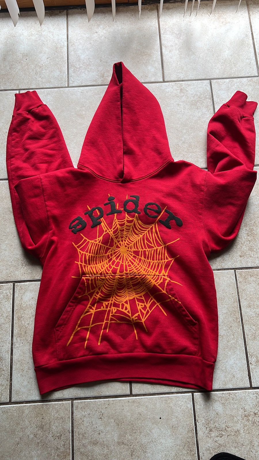 Image of Red OG Spider Worldwide Hoodie, Men's (Size Small)