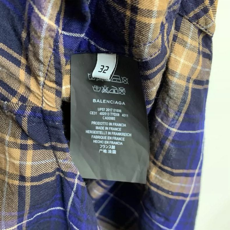 Balenciaga Balenciaga size 32 Checked Shirt with Back Logo Size S / US 4 / IT 40 - 4 Thumbnail