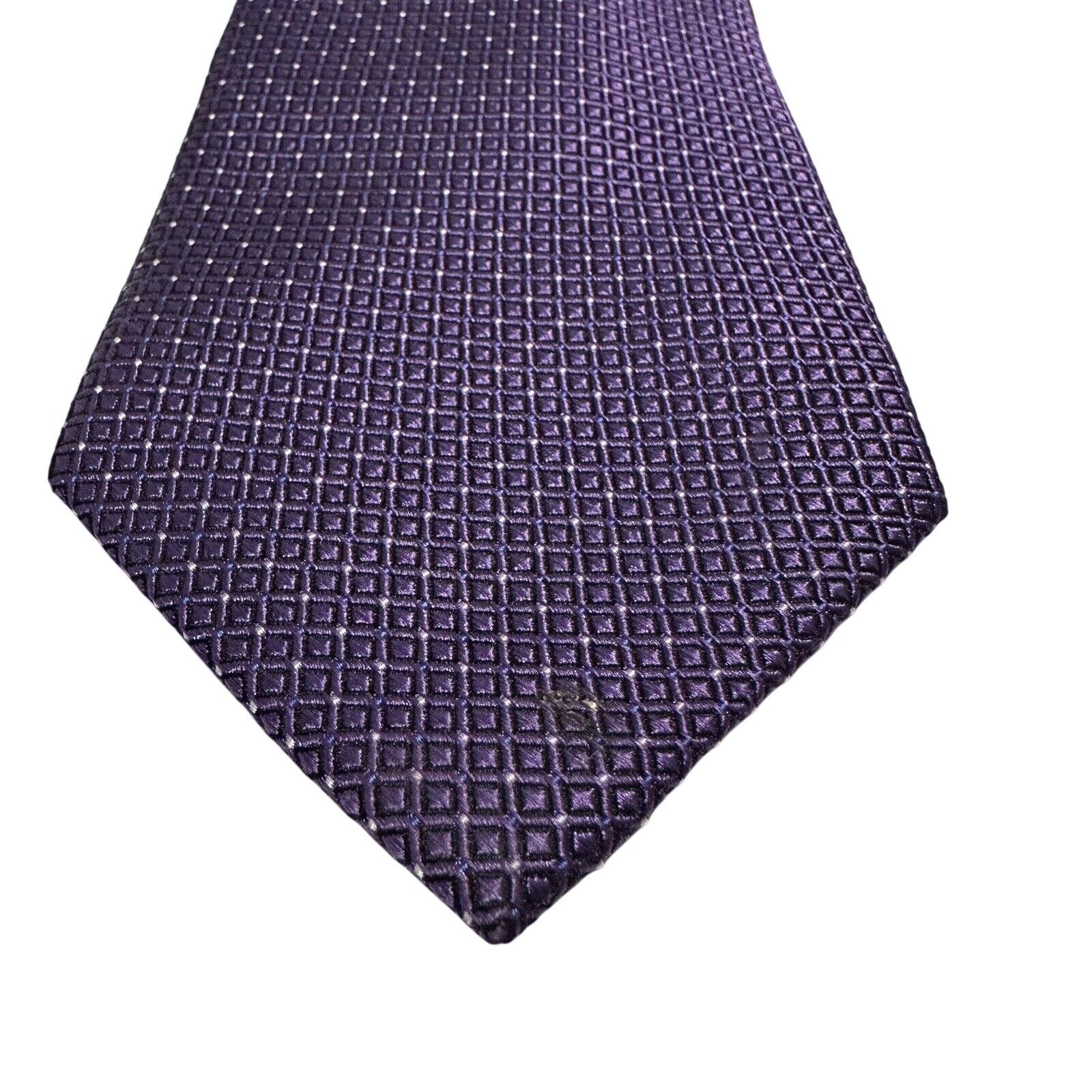 Van Heusen Van Heusen Silk Tie Purple Geometric Men 59 x 3” 100% Silk Size ONE SIZE - 5 Thumbnail