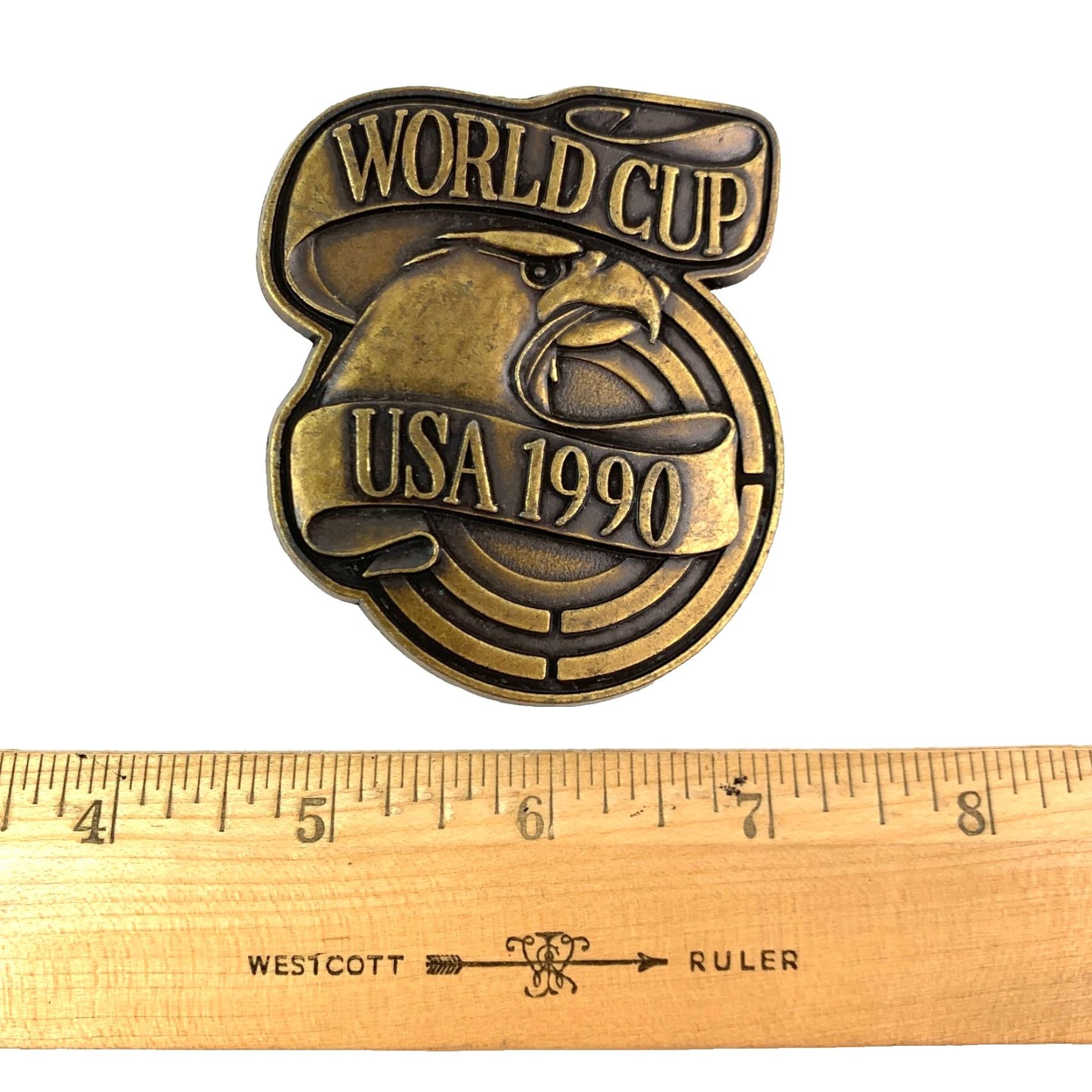 Vintage VINTAGE World Cup USA 1990 Metal Belt Buckle Men Western Buckle Belt Buckle Metal USA 1990 Mens Size ONE SIZE - 5 Thumbnail