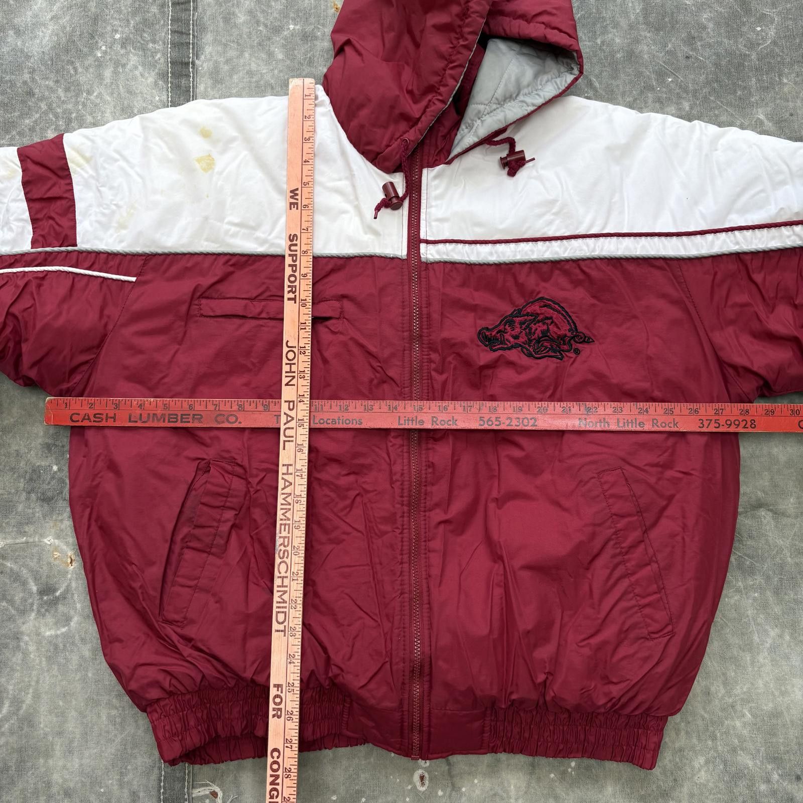 Vintage Vintage 90s Arkansas Razorbacks College Sports Puffer Jacket Size US XL / EU 56 / 4 - 4 Thumbnail