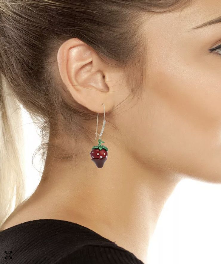 Betsey Johnson Betsey Johnson Love Spell Chocolate Strawberry Earrings Size ONE SIZE - 2 Thumbnail