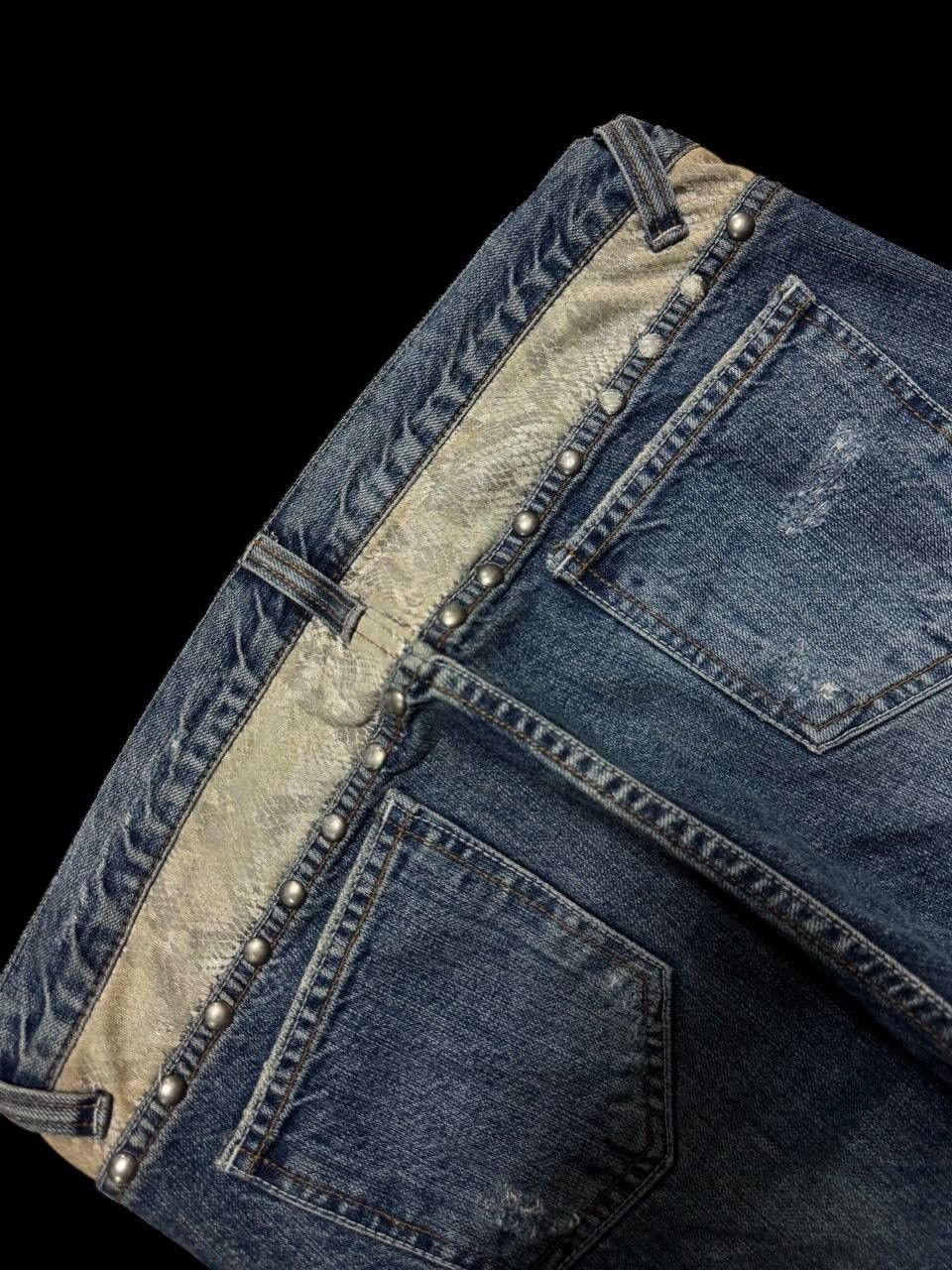 Other FLARE Japanese Rare Distress Snake Skin Studded Insane Jean Size US 32 / EU 48 - 21 Thumbnail
