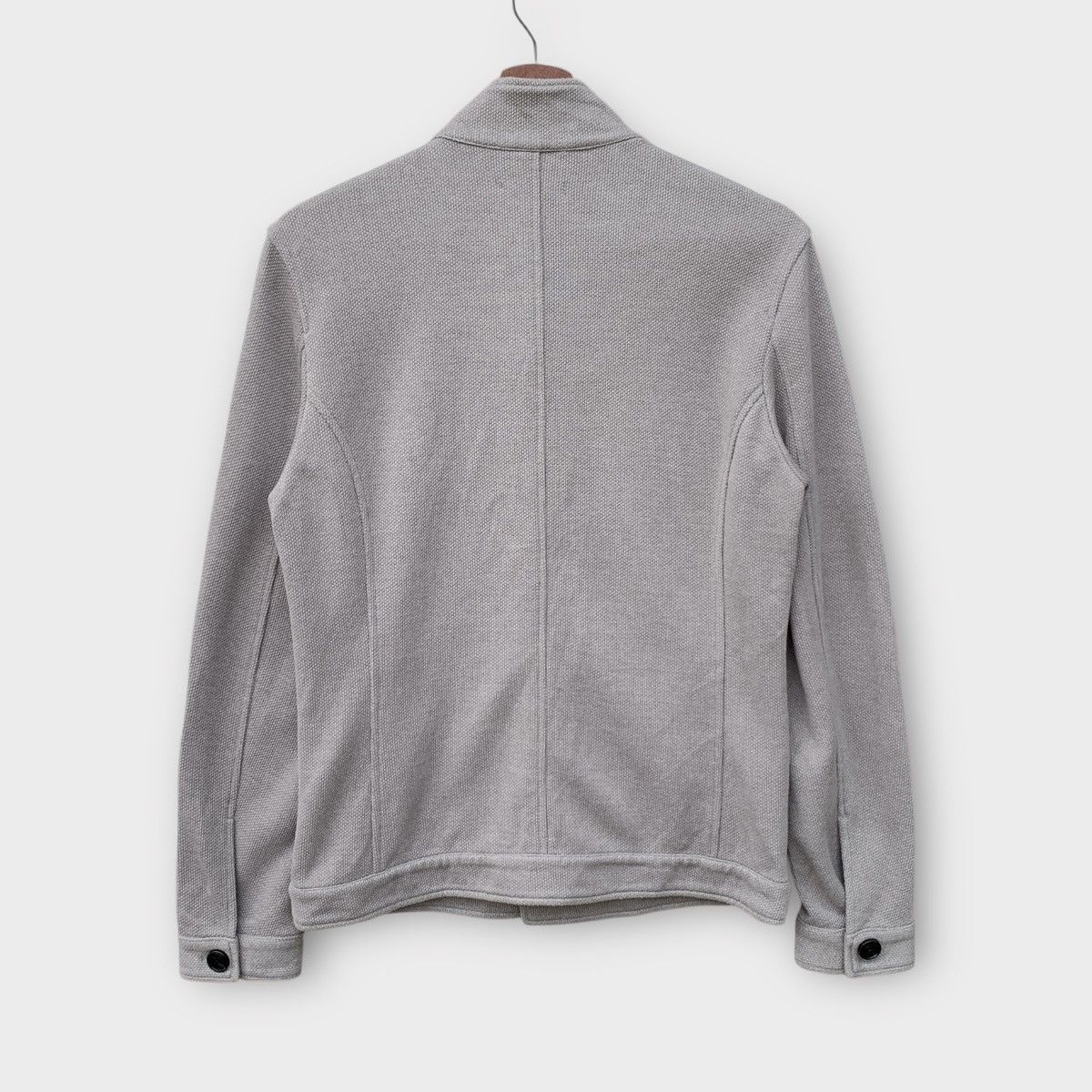 Tete Homme TETE HOMME MINIMALIST LIGHT GREY STAND COLLAR ZIP UP JACKET Size US S / EU 44-46 / 1 - 4 Thumbnail