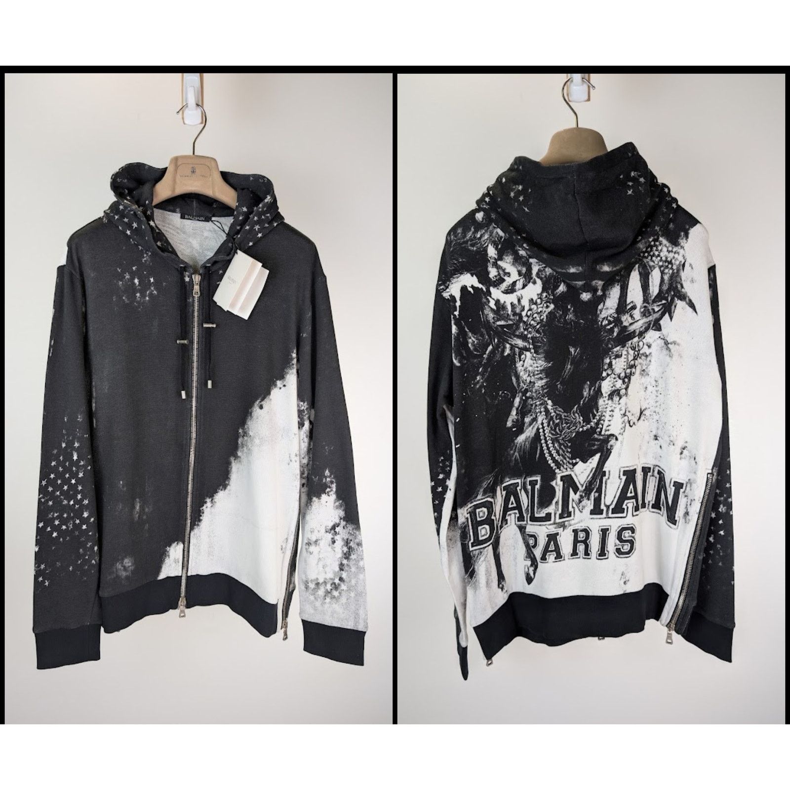 K*I様 希少 BALMAIN 11SS デカルナン期 エンブレム ジップパーカ Balmain Balmain Ss/11 graffiti zip up hoodie | Grailed