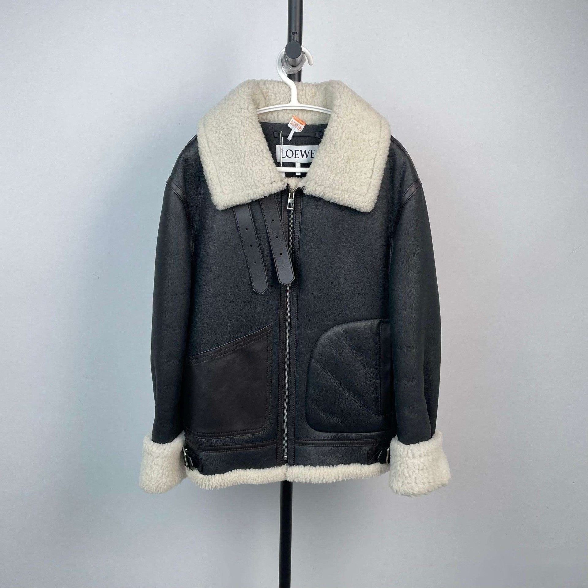 Loewe Loewe Black Leather Jacket with Fur Collar Size US S / EU 44-46 / 1 - 1 Thumbnail