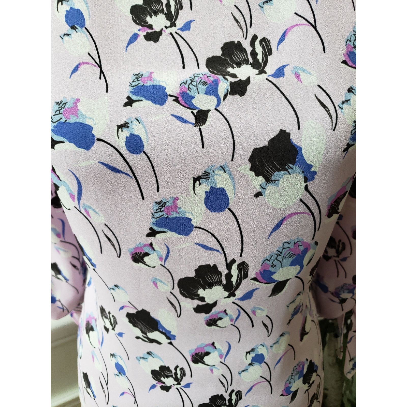 The Unbranded Brand Pink Floral Blouse S Tie Sleeve Scoop Neck Lightweight Top Size S / US 4 / IT 40 - 5 Thumbnail
