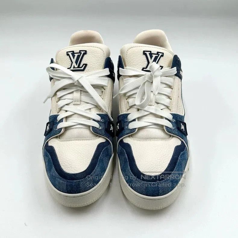 Louis Vuitton Louis Vuitton LV Trainer White Blue Sneakers. Size US 10.5 / EU 43-44 - 2 Thumbnail