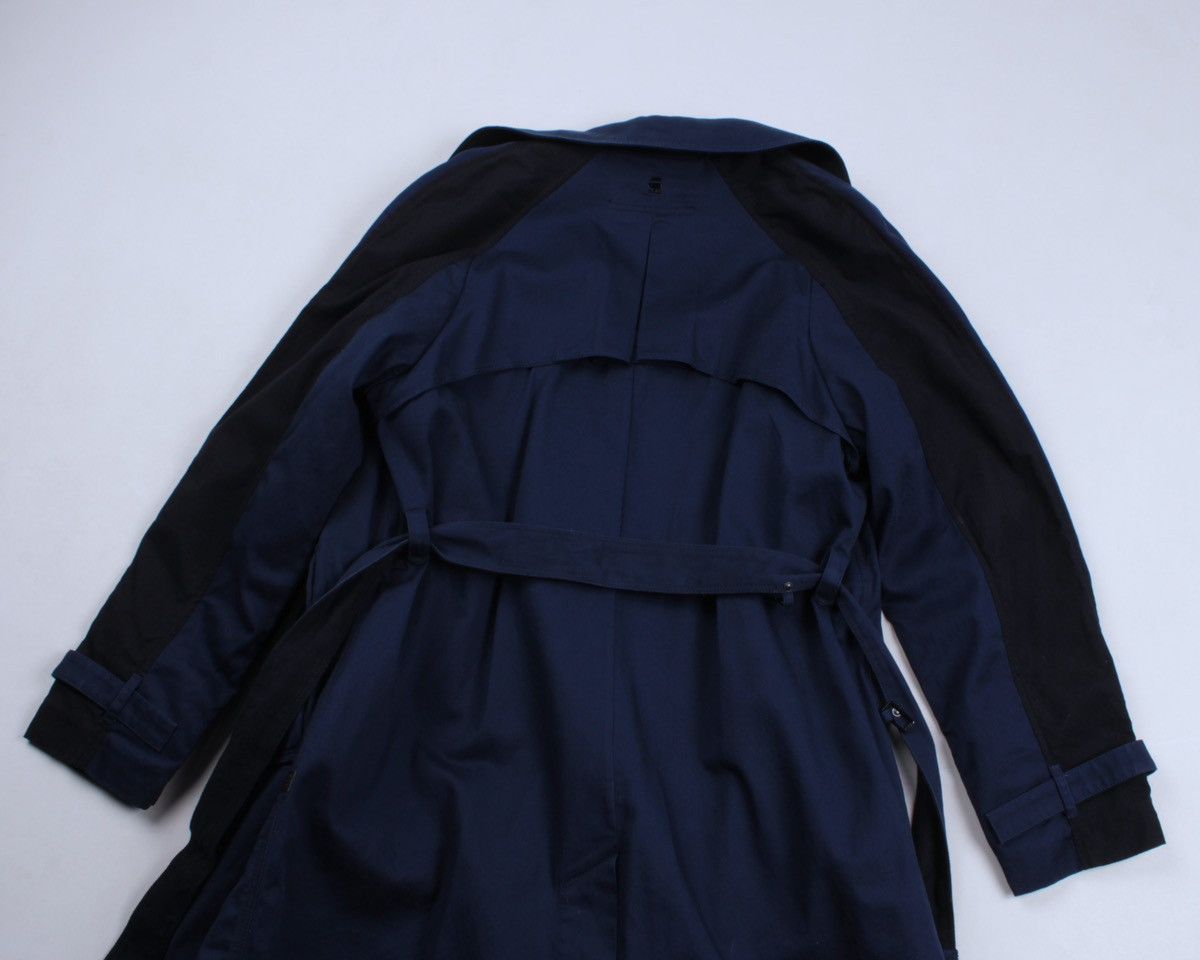 Designer × G-Star G-STAR RAW Duty Classic Trench Blue Cotton Long Coat Jacket Size M / US 6-8 / IT 42-44 - 16 Thumbnail