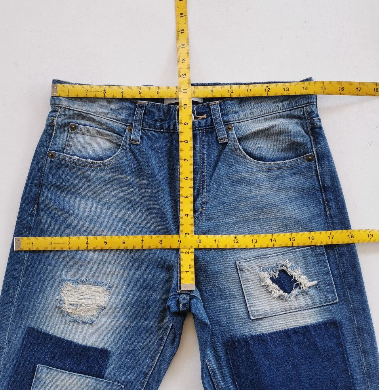 Japanese Brand Lowry Farm Japan Patchwork Ankle Denim Jeans Size 29" - 9 Thumbnail