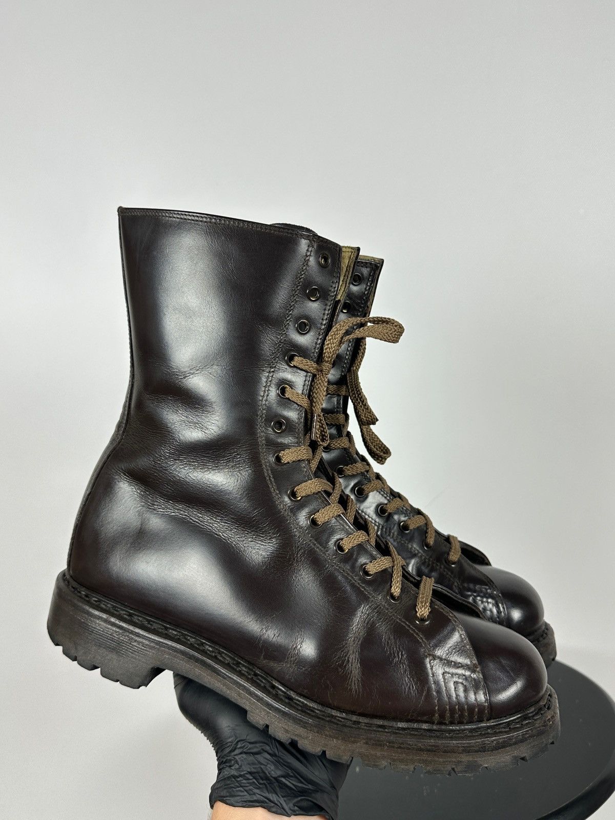 Vintage Vintage Italy Army Paratrooper Combat Brown Leather Boots Size US 9 / EU 42 - 11 Thumbnail